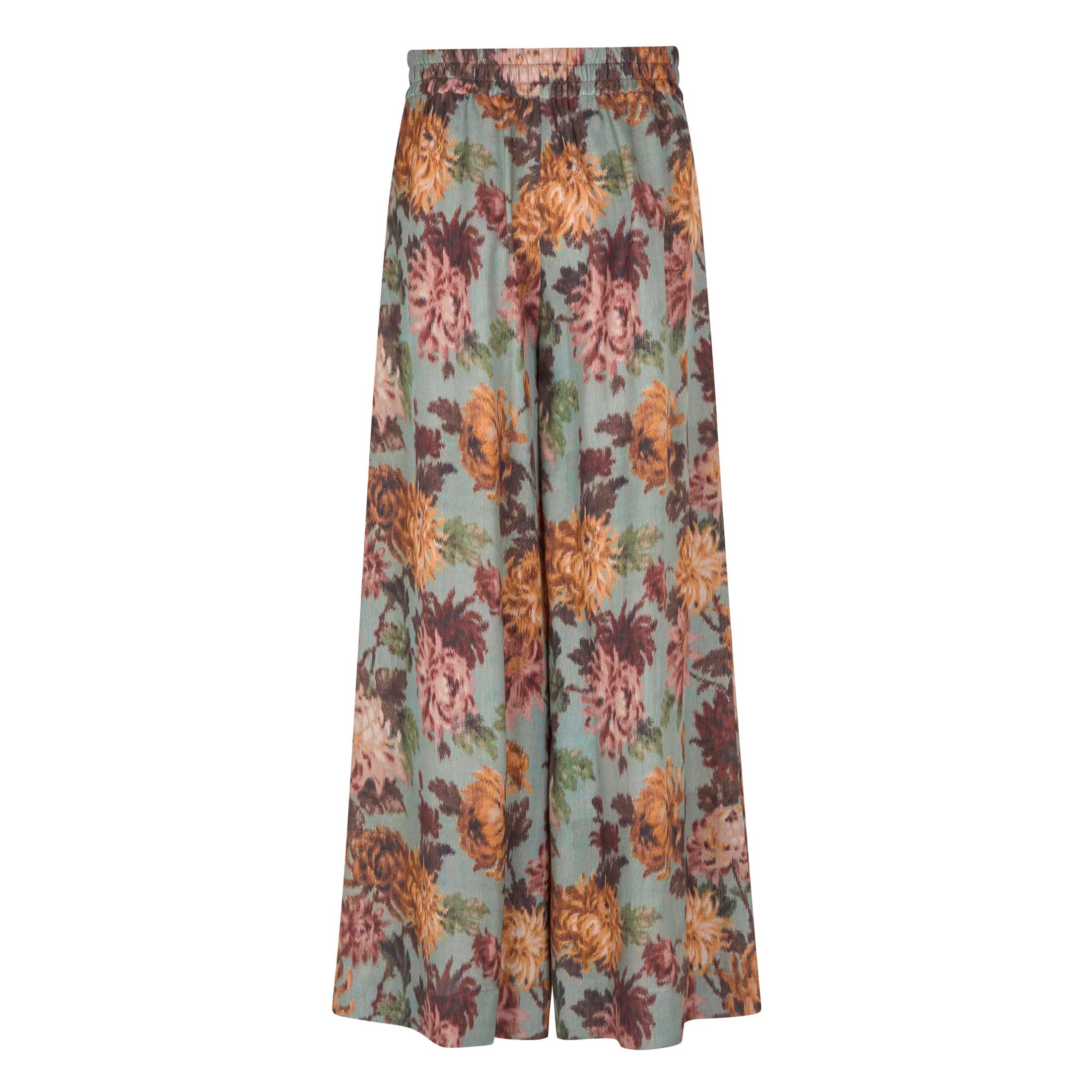 Tapis Noir Cara Silk Palazzo Pants - Sky blue Pants Blue