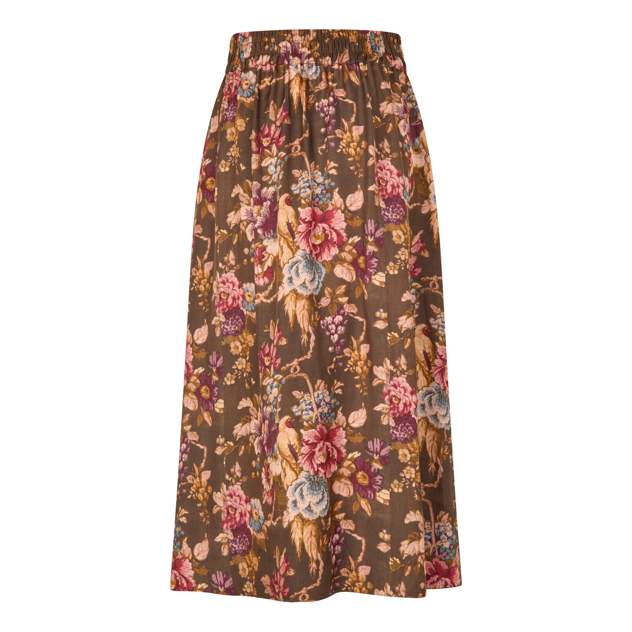 Tapis Noir Caroline Silk Skirt - Dark olive Skirt Dark olive