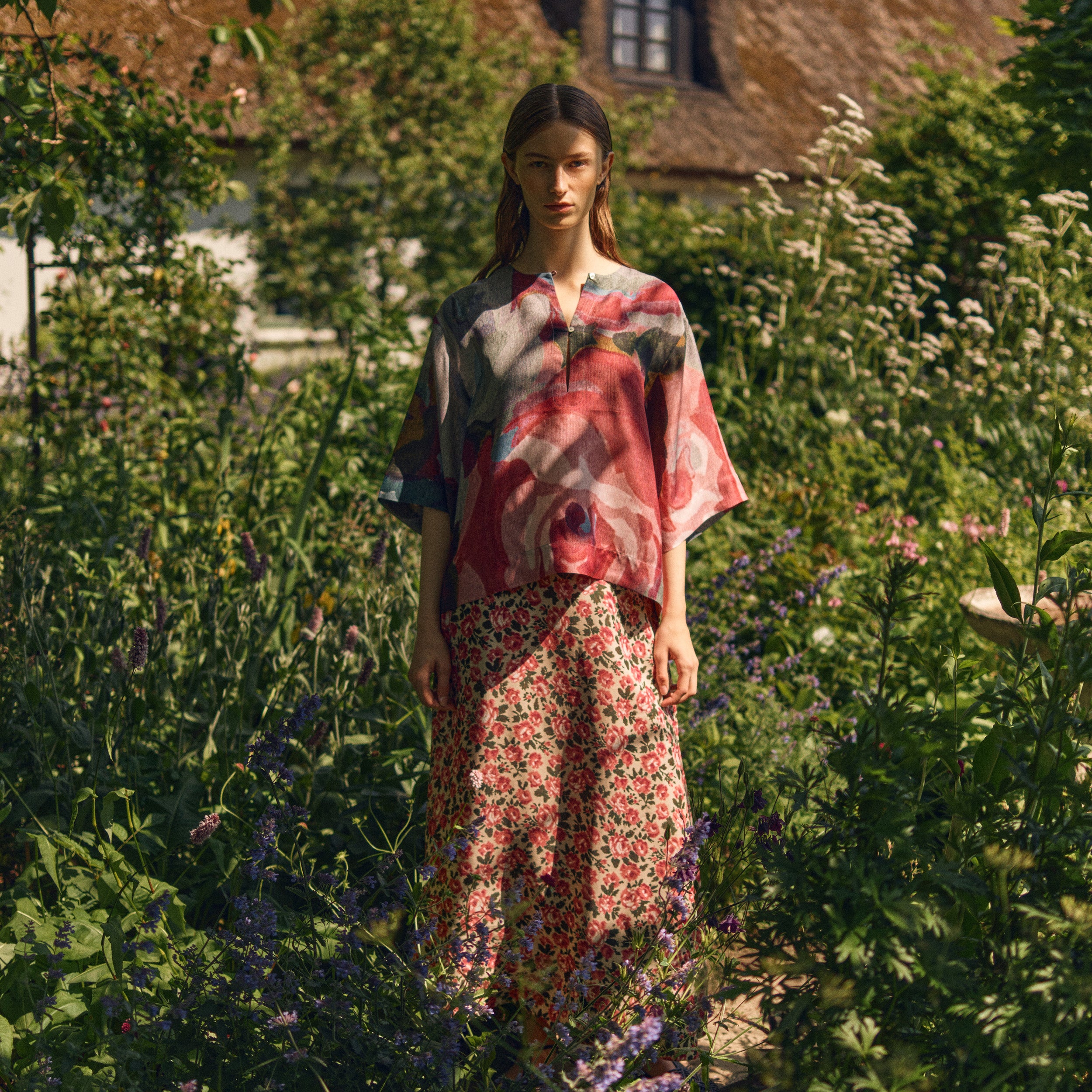 Tapis Noir Caroline Silk Skirt - Rose Skirt Soft Pink