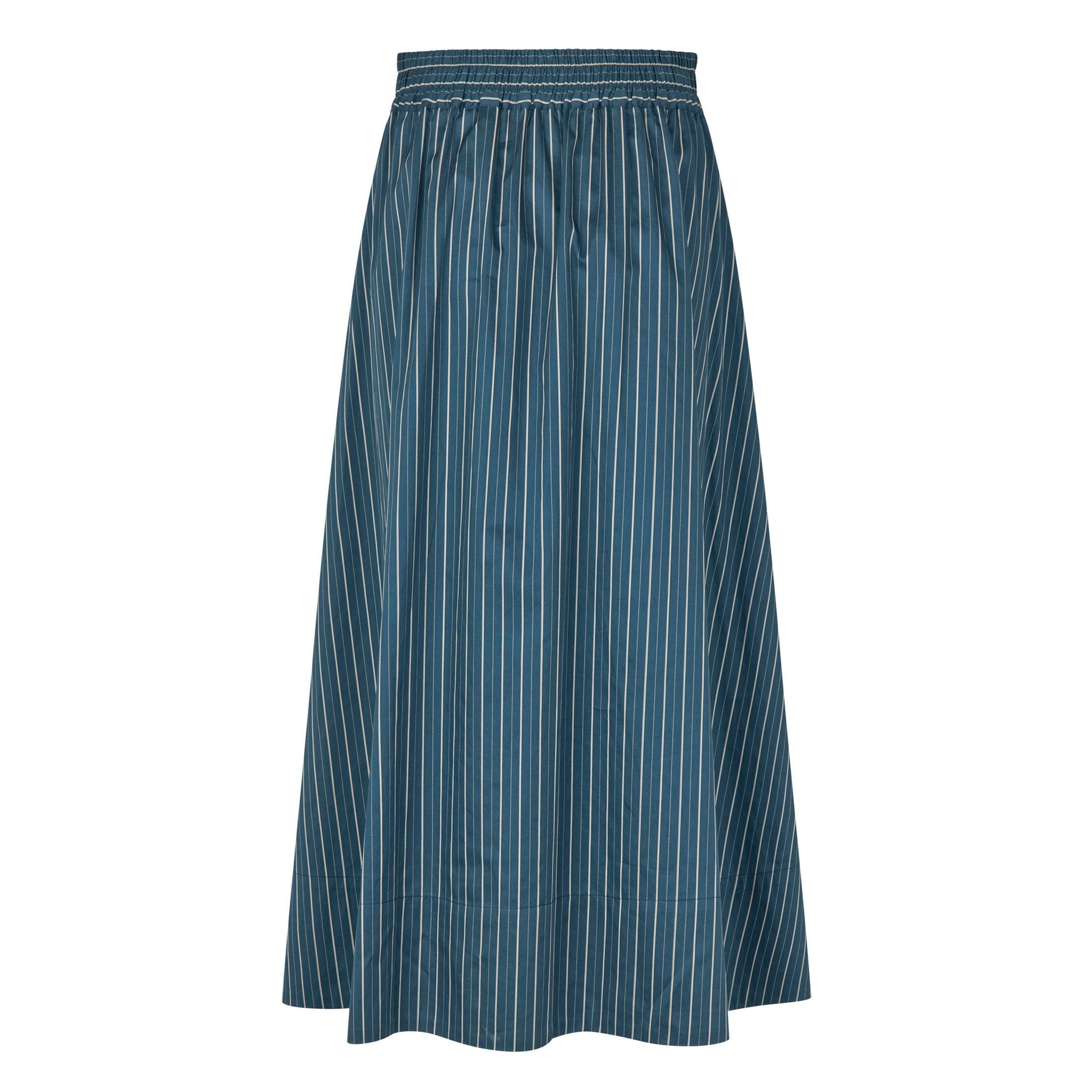 Tapis Noir Cate Cotton Skirt - Blue stripe Skirt Red