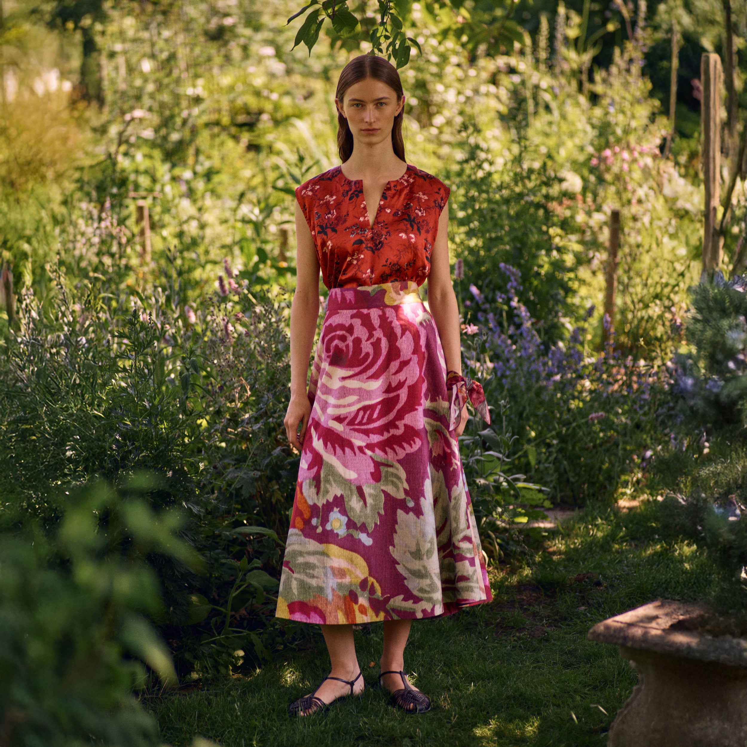 Tapis Noir Cate Cotton Skirt - Purple Skirt Purple