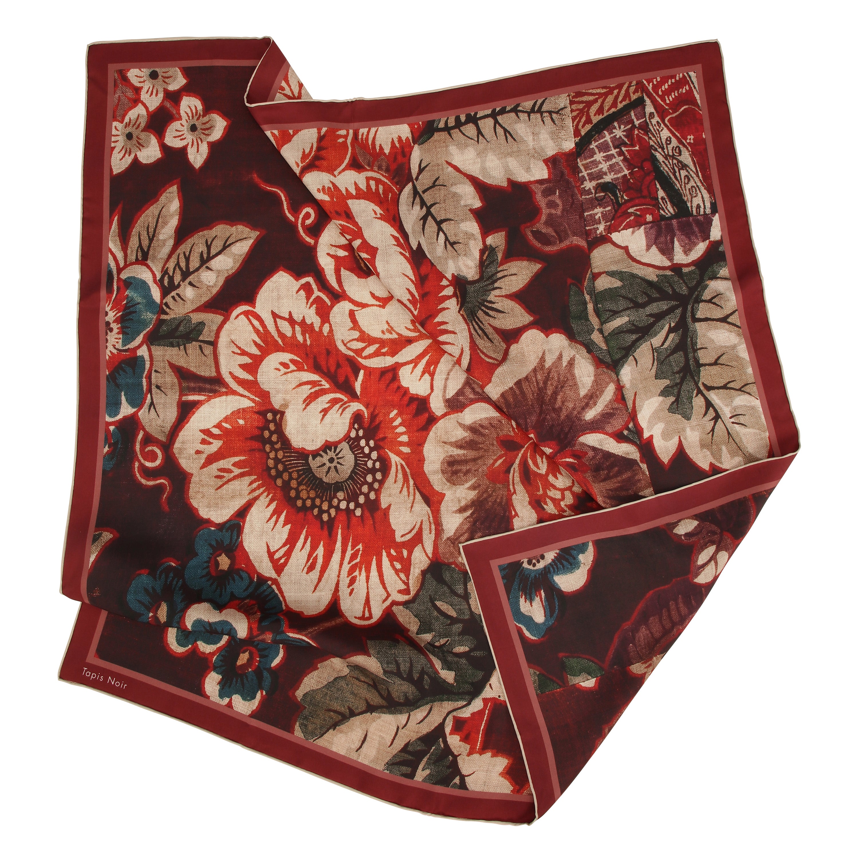 Tapis Noir Classical Dark Bloom Scarf Classical Bordeaux