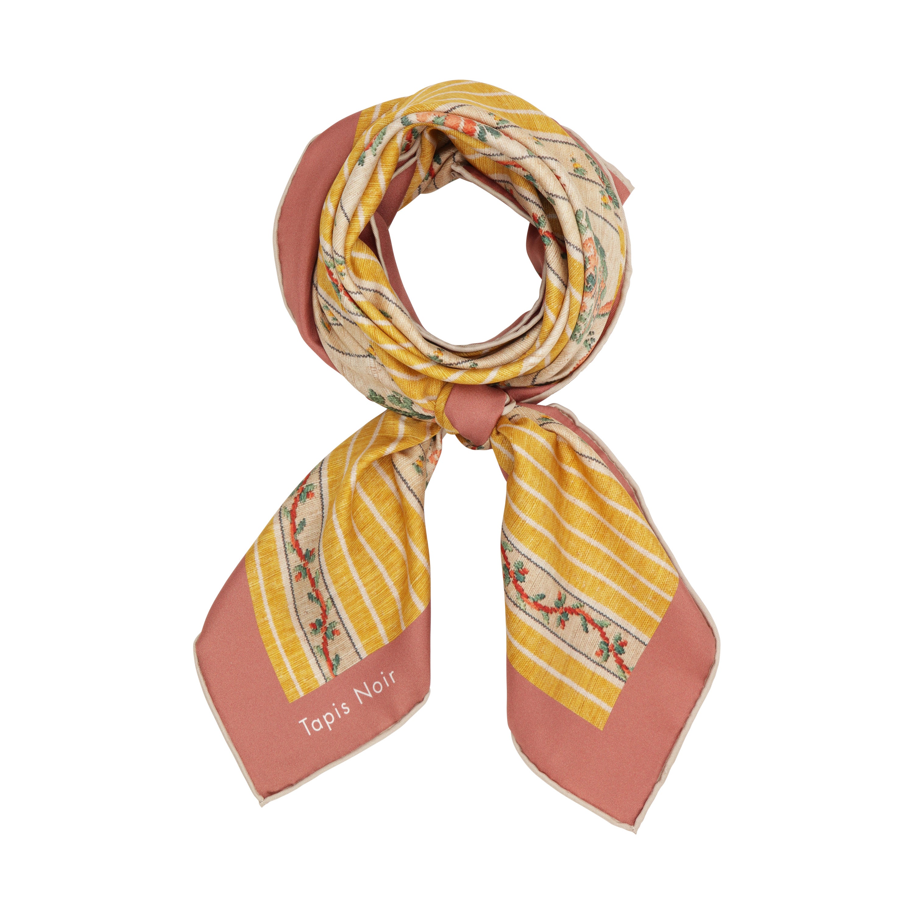 Tapis Noir Classical Yellow Stripe Scarf Classical Yellow