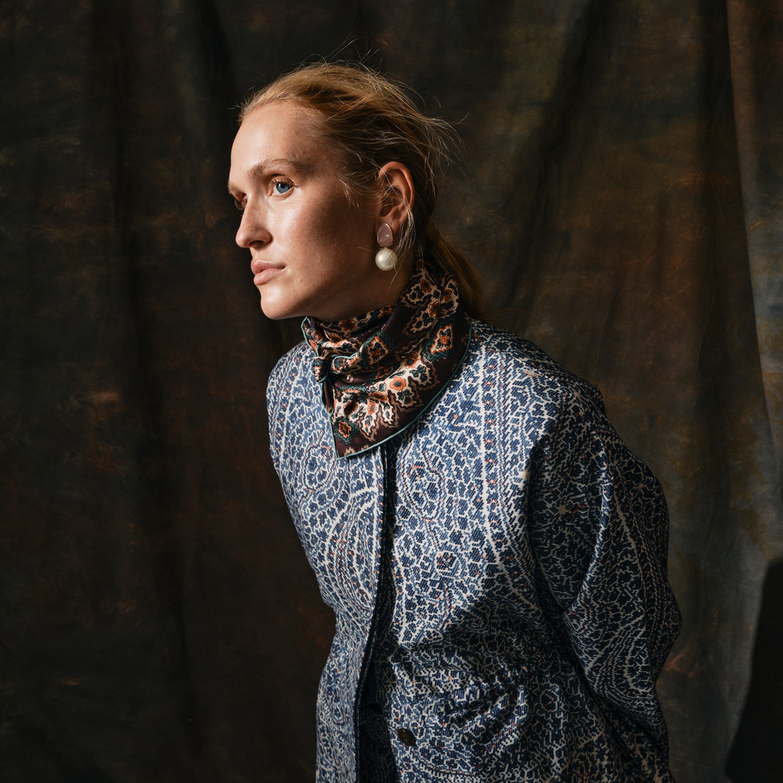 Tapis Noir Diana Jacket - Blue paisley Jacket Blue
