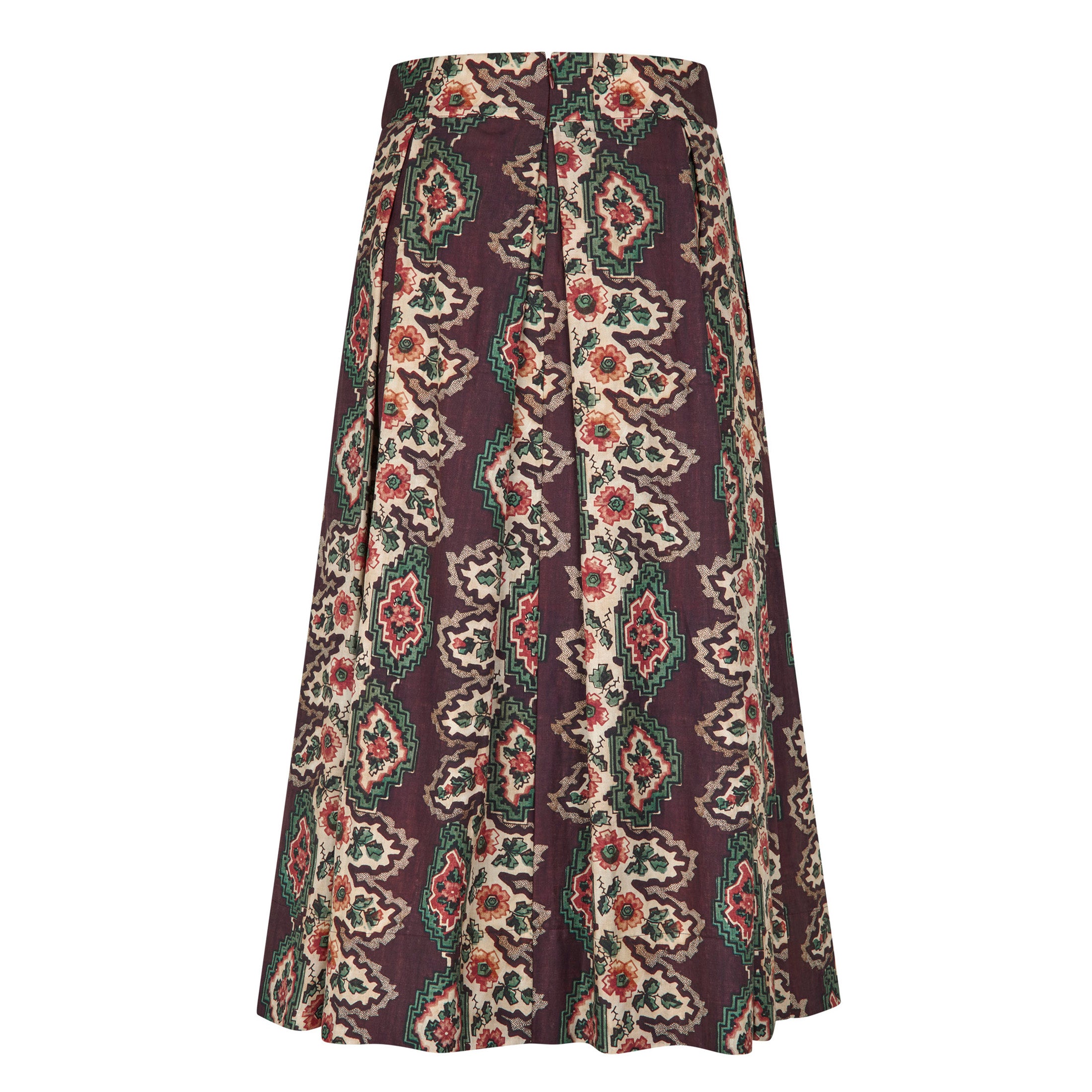 Tapis Noir Dilia Silk Skirt - Geometric stripe Skirt Brown
