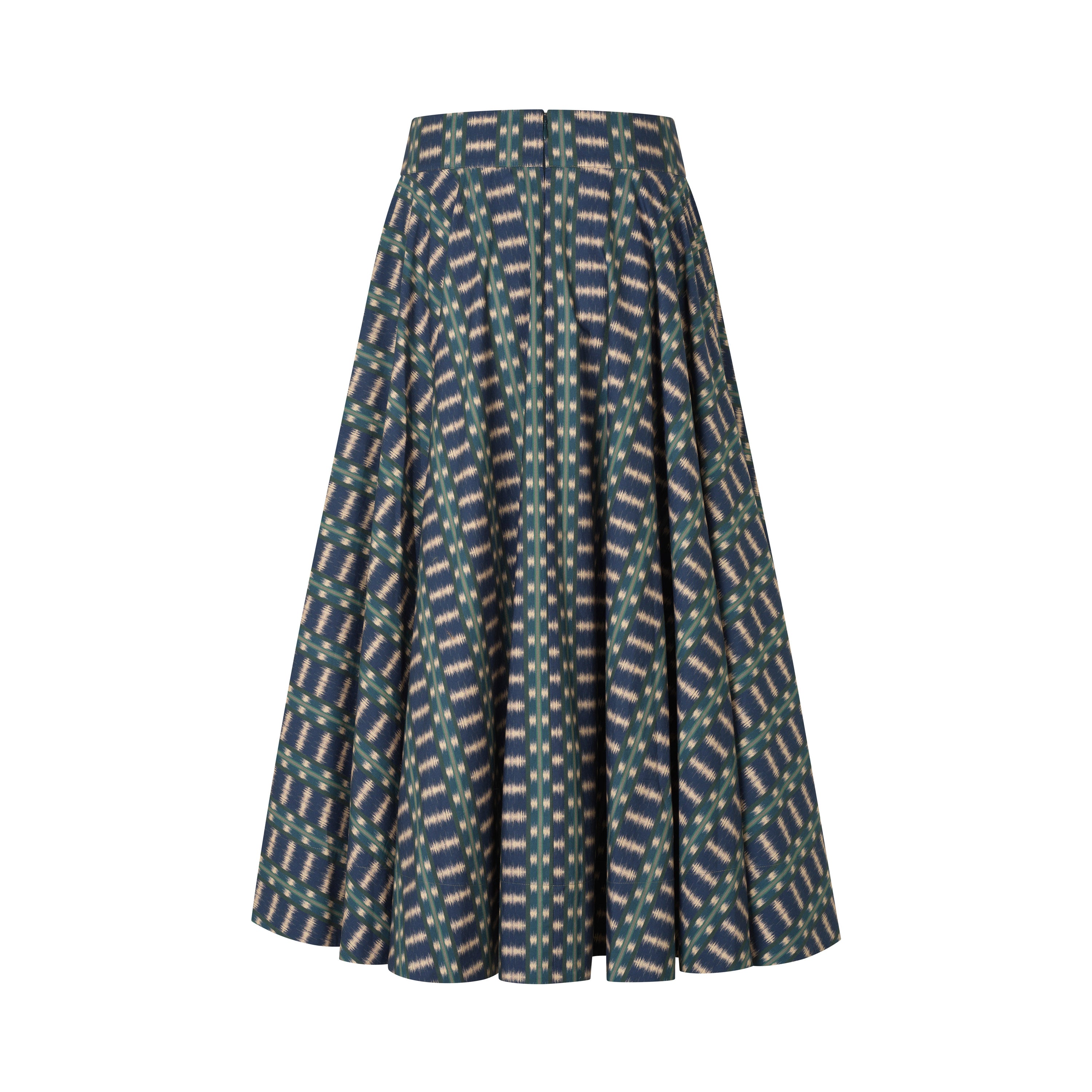Tapis Noir Farah Cotton Skirt - Blue Skirt Beige