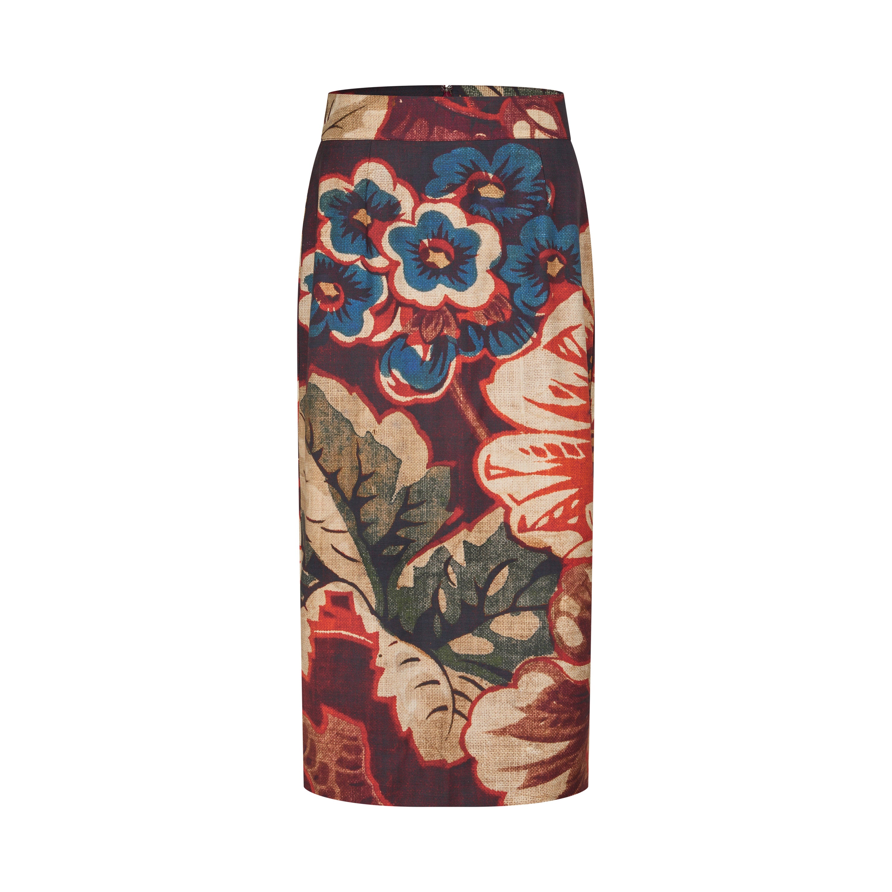 Tapis Noir Fawn Wool Skirt - Red Skirt Red