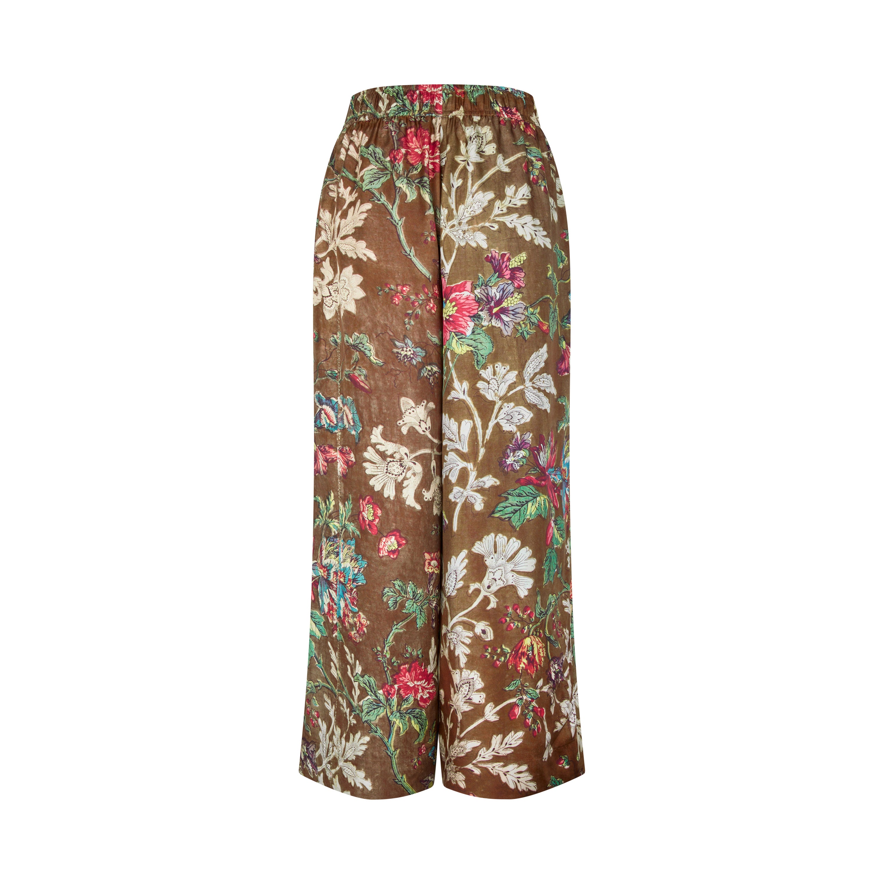 Tapis Noir Faye Silk Palazzo Pants - Brown Pants Brown