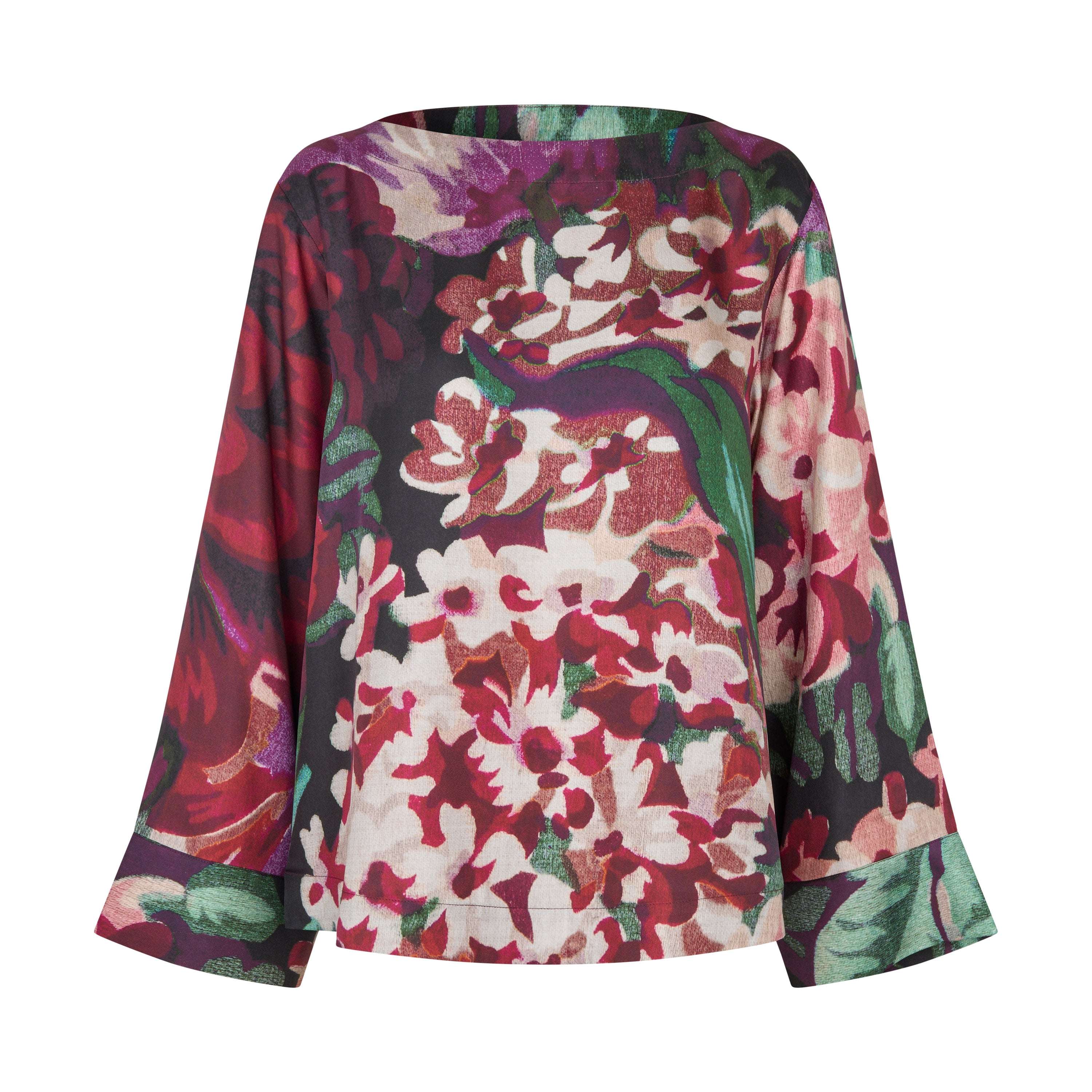 Tapis Noir Felicity Silk Top - Purple Top Brown