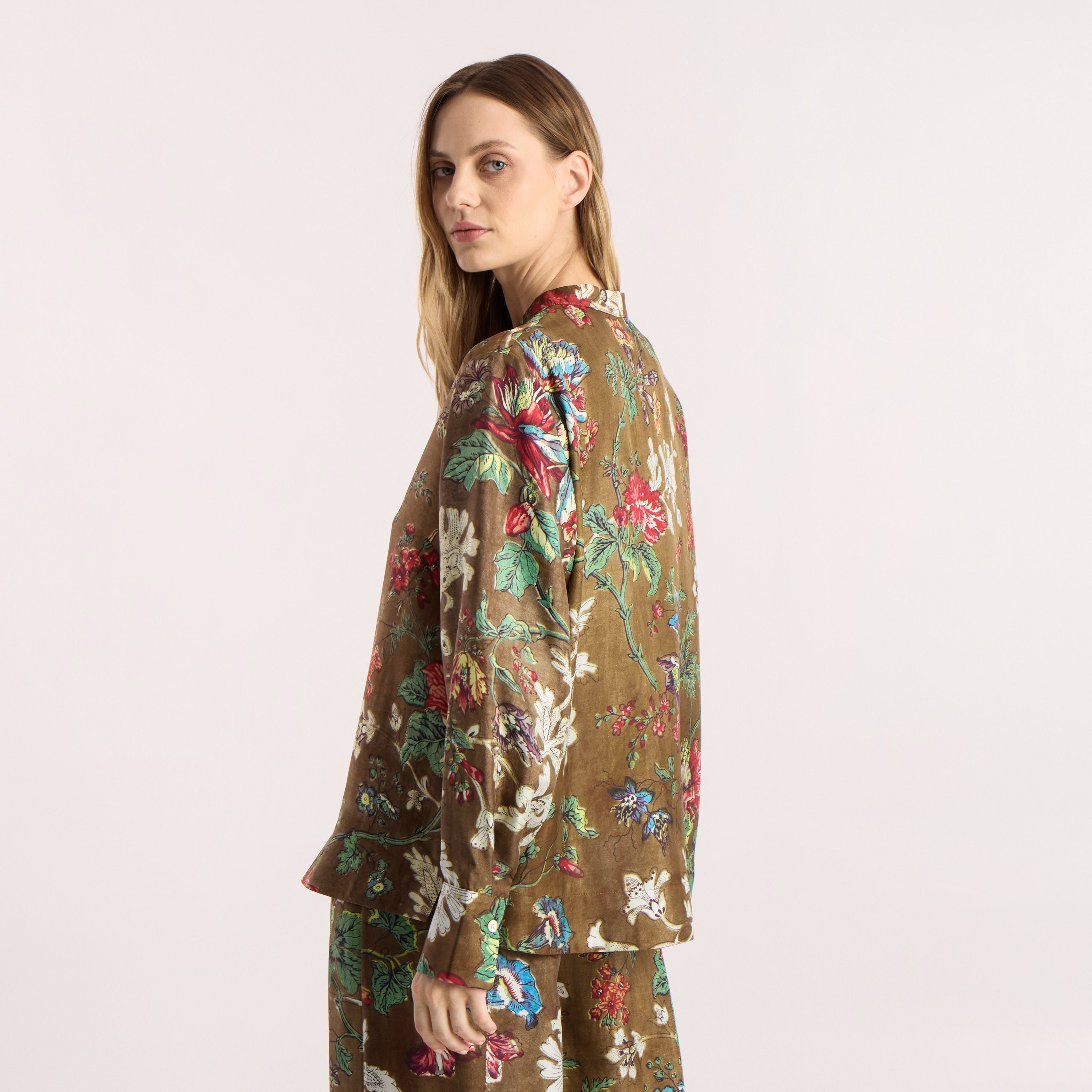 Tapis Noir Fernanda Silk Shirt - Brown Shirt Brown