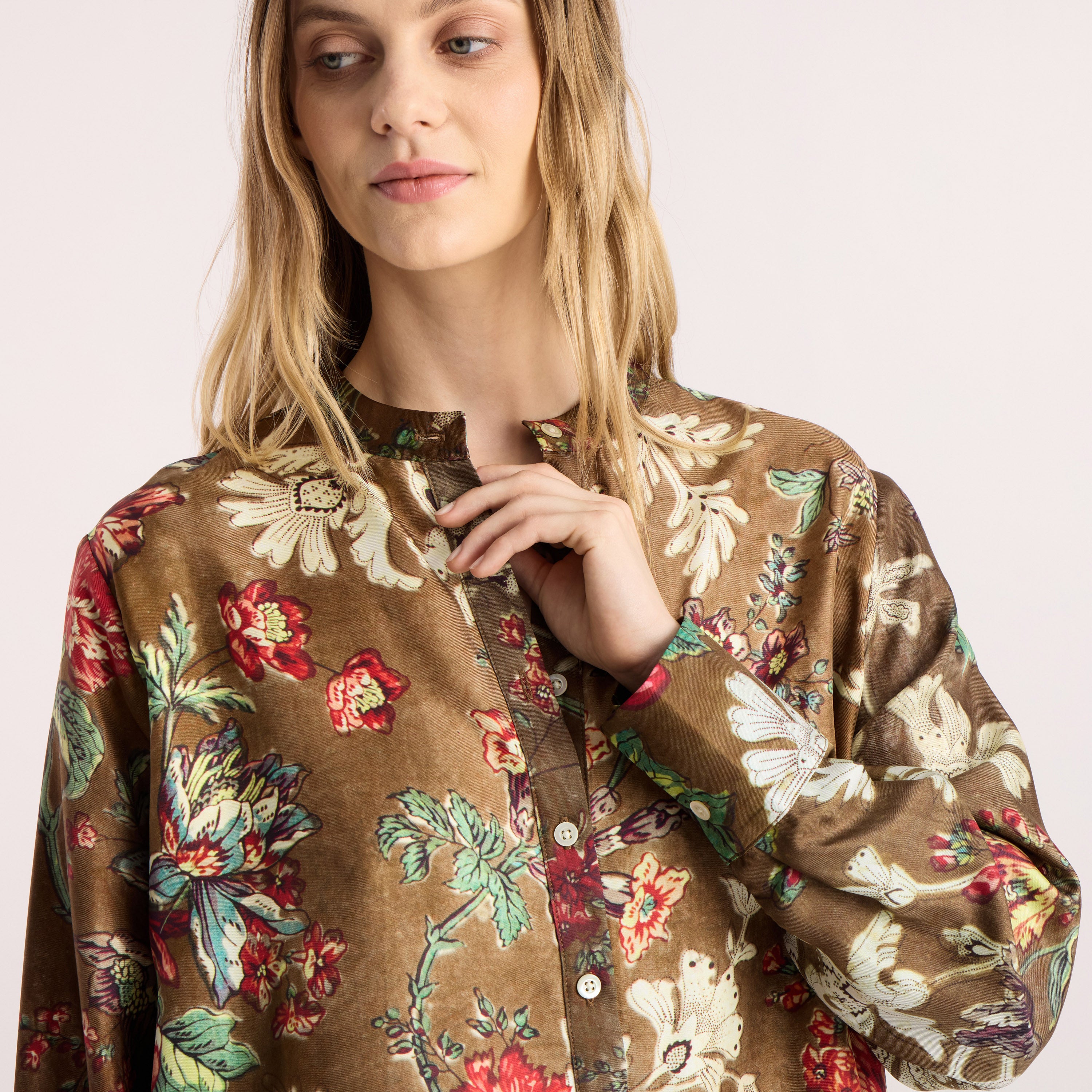 Tapis Noir Fernanda Silk Shirt - Brown Shirt Brown
