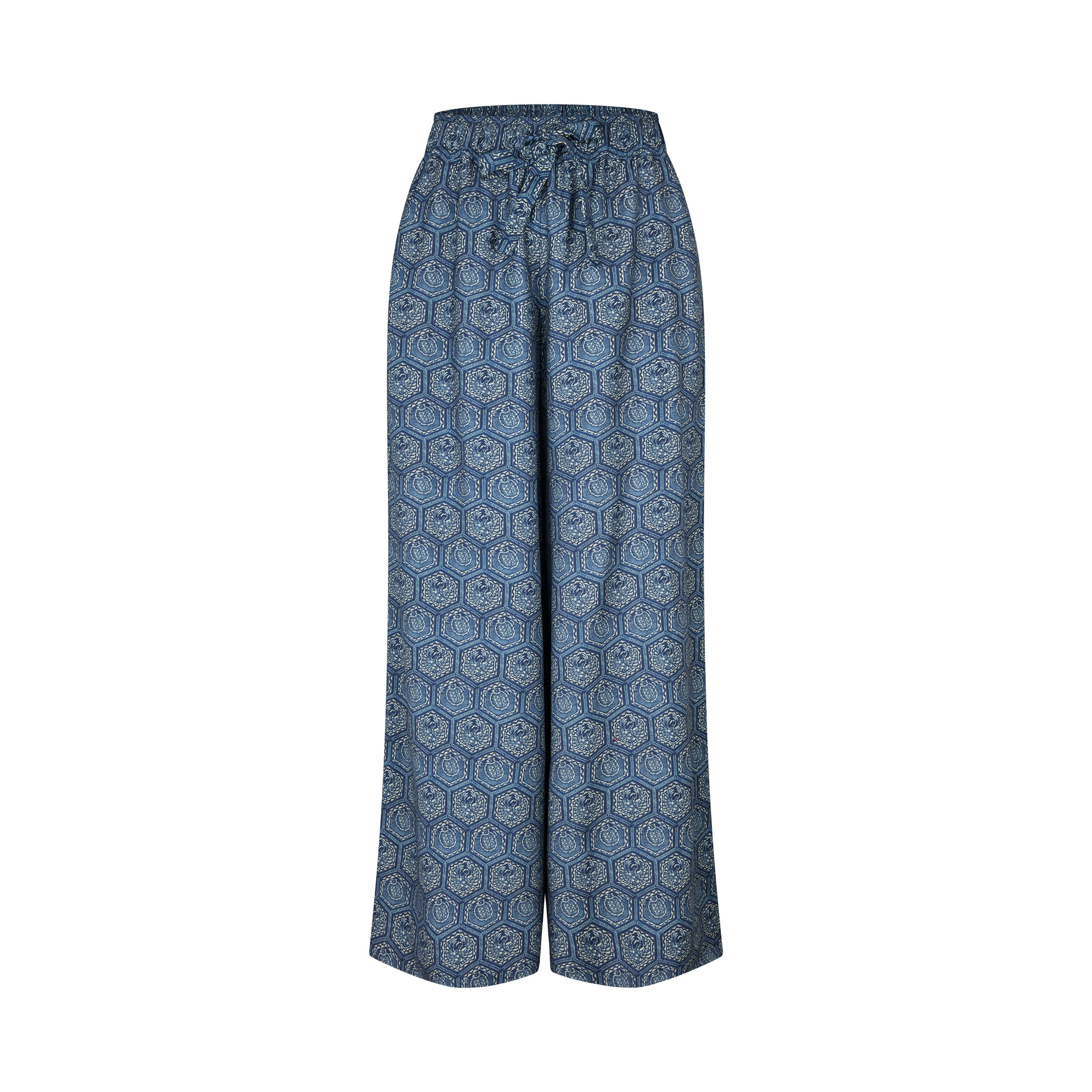 Tapis Noir Fia Wool Palazzo Pants - Blue Pants Blue