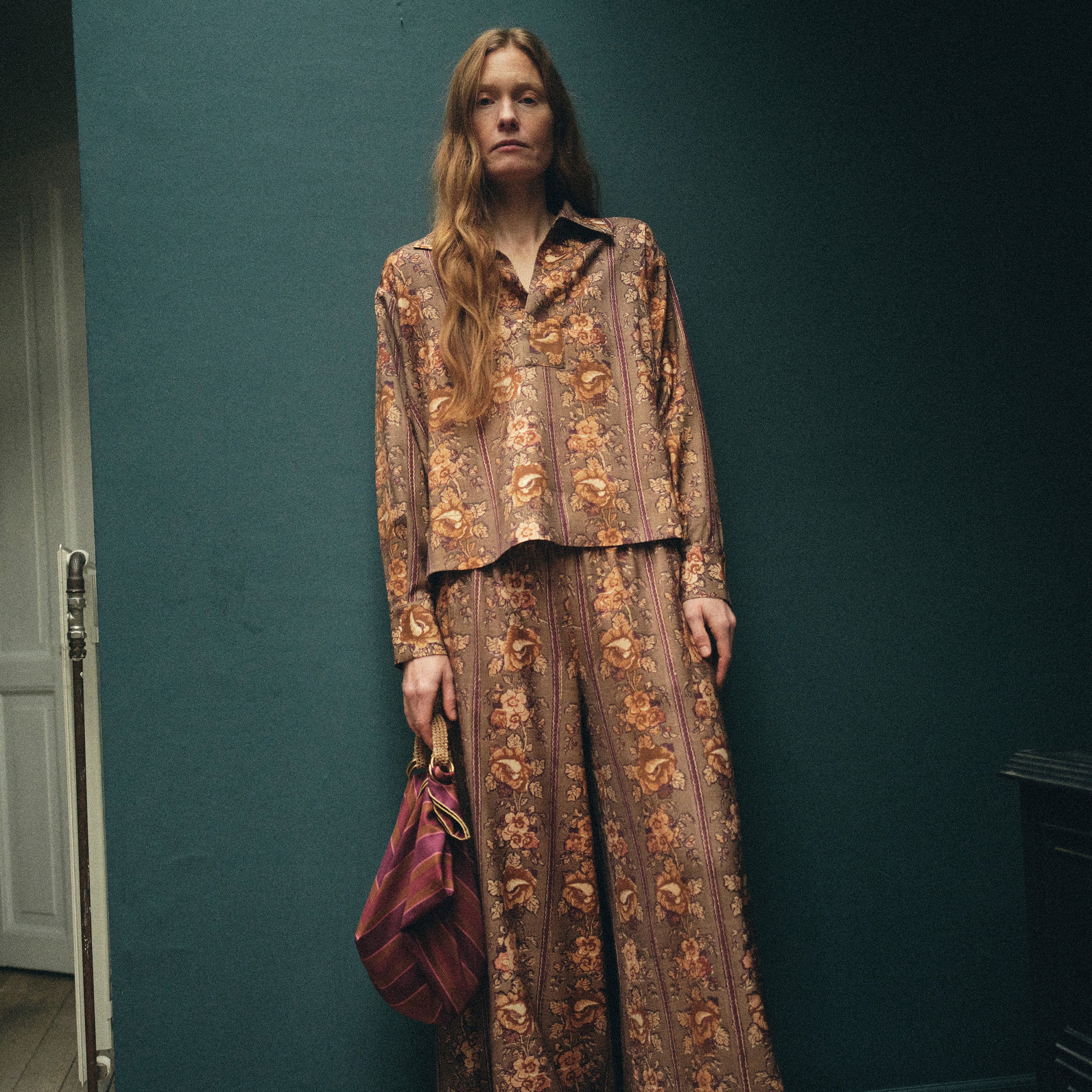 Tapis Noir Fia Wool Palazzo Pants - Taupe Pants Taupe