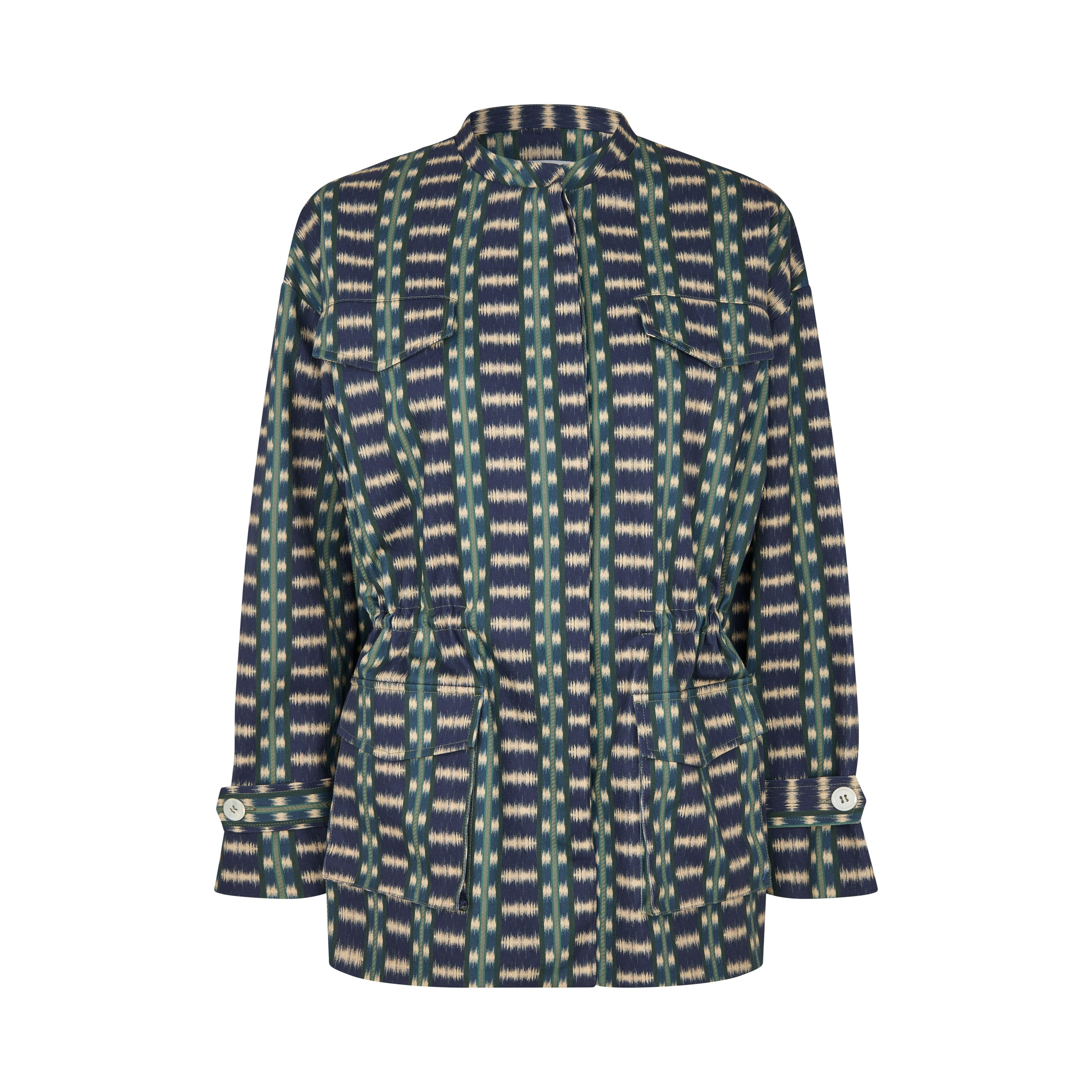 Tapis Noir Flora Cotton Jacket - Blue Jacket Blue