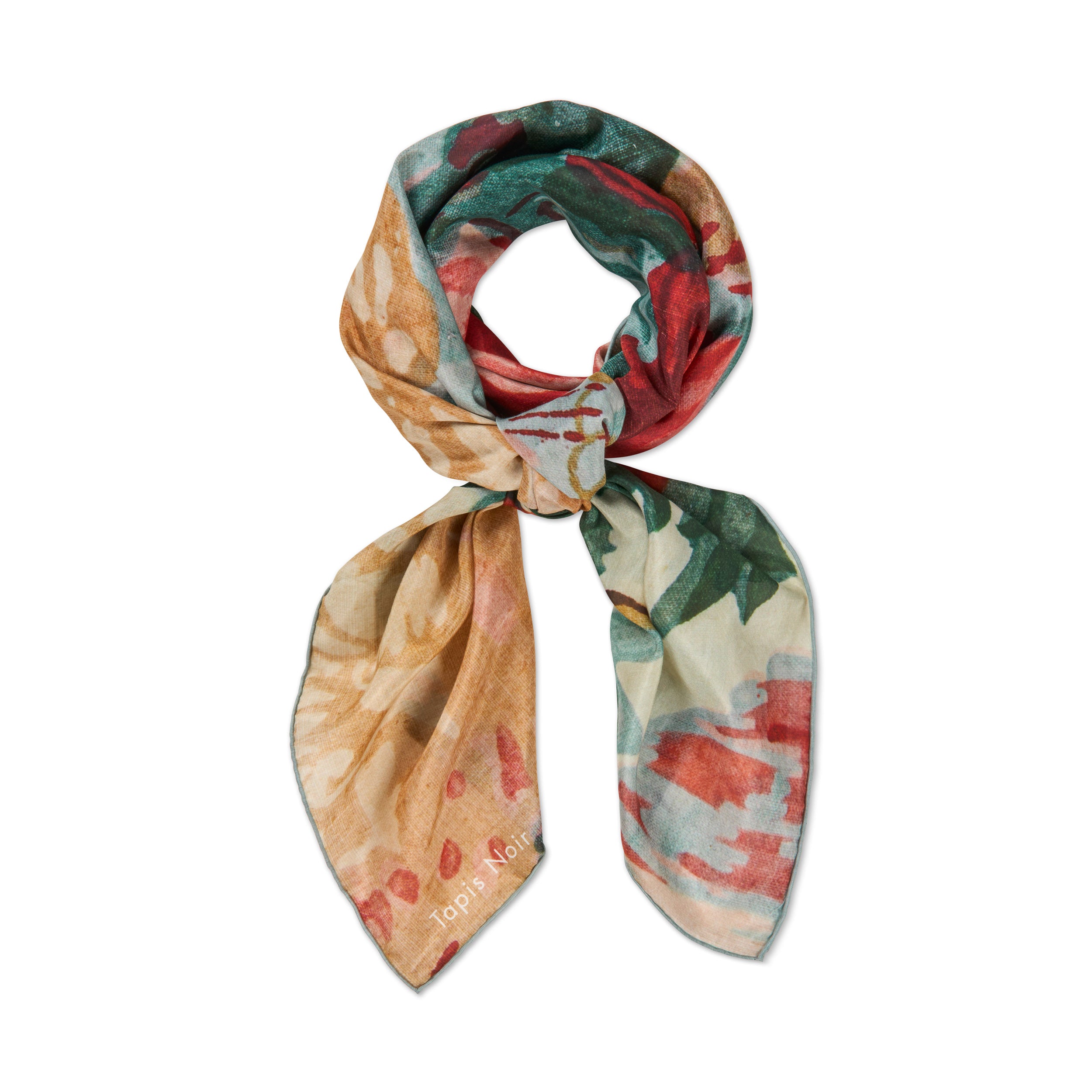 Tapis Noir Large Light Multicolor Flower Scarf Light Large Multicolor