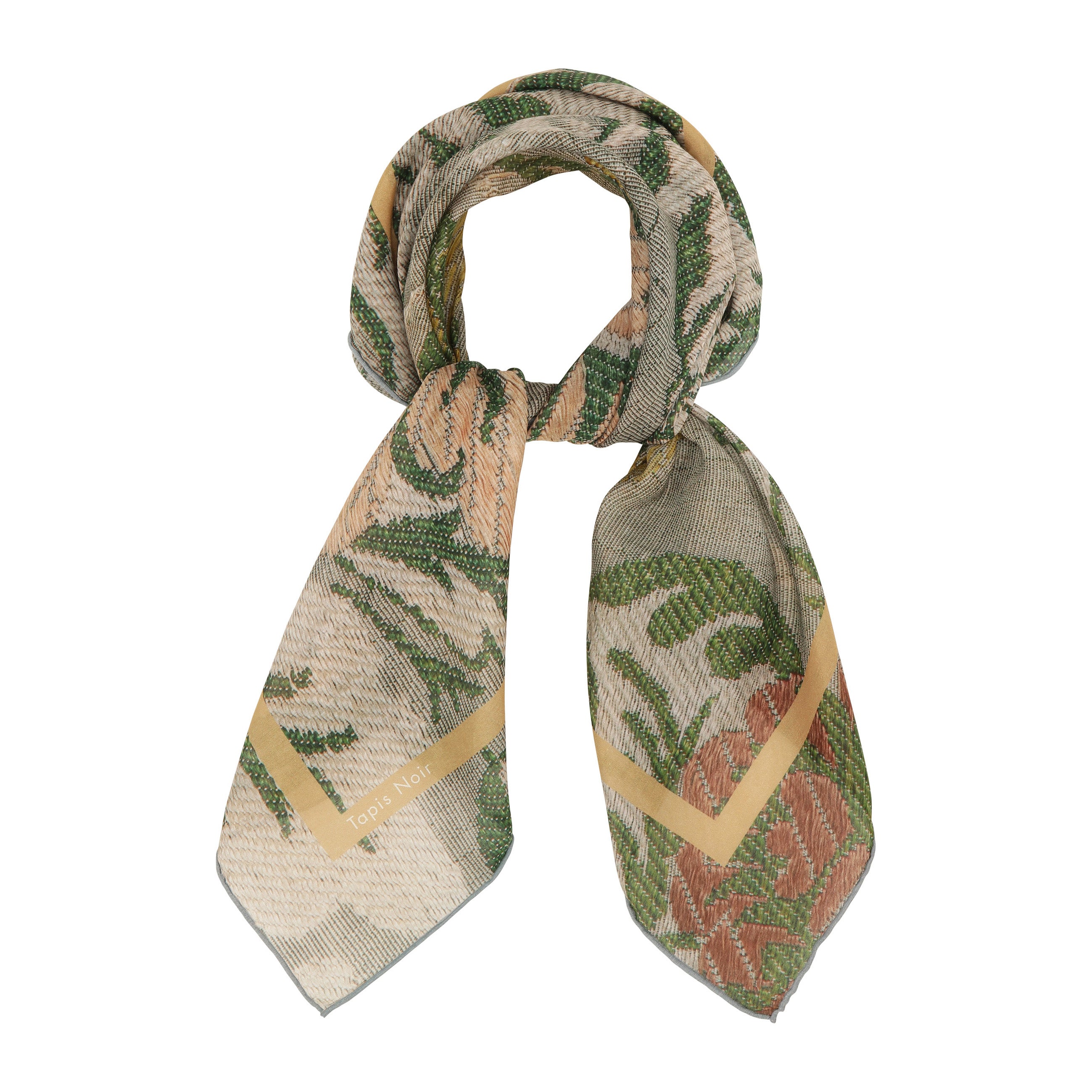 Tapis Noir Light Green Flower Scarf Light Green