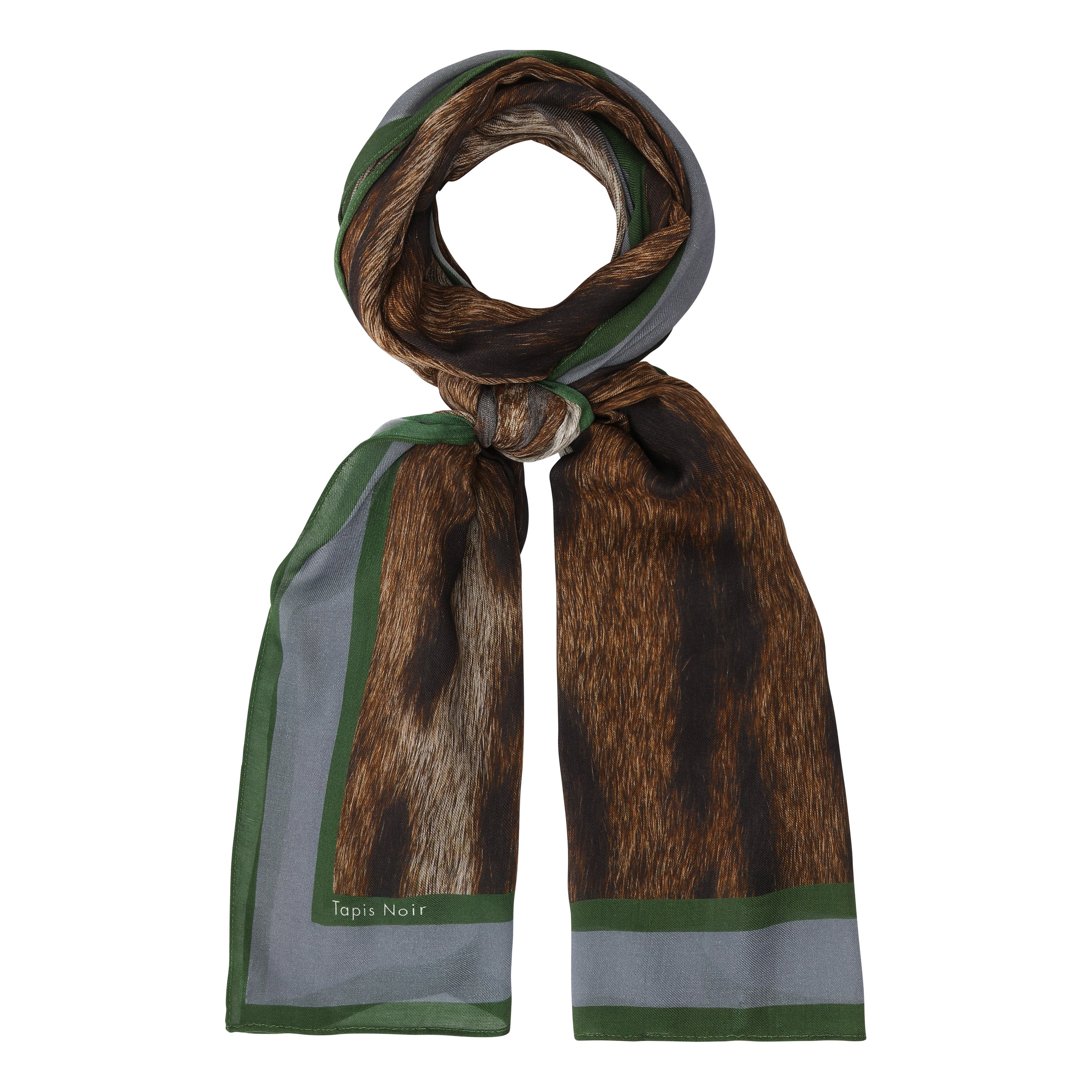 Tapis Noir Long Ozelot Scarf Long Animalprint