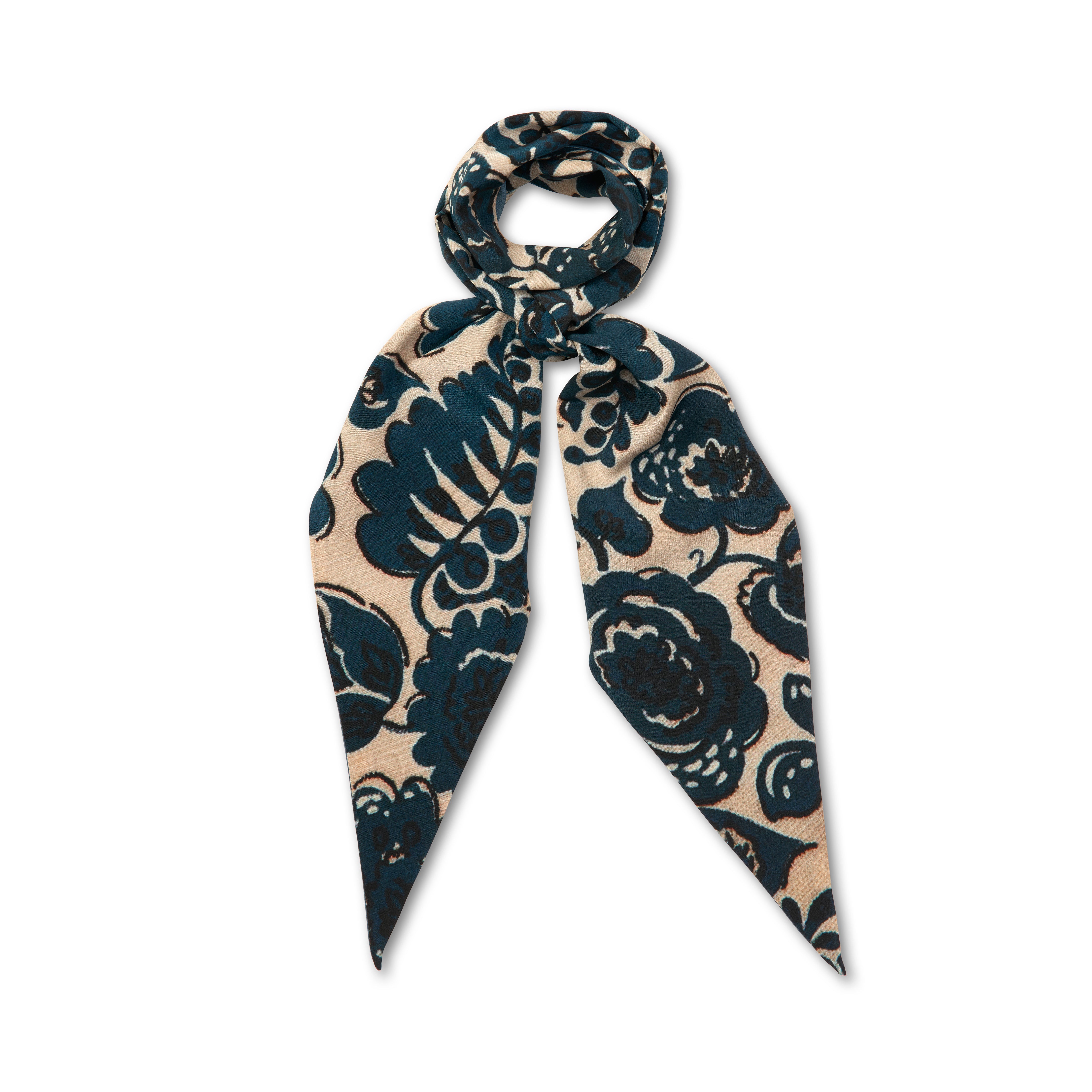Tapis Noir Slim Blue Flower Scarf Slim Bordeaux