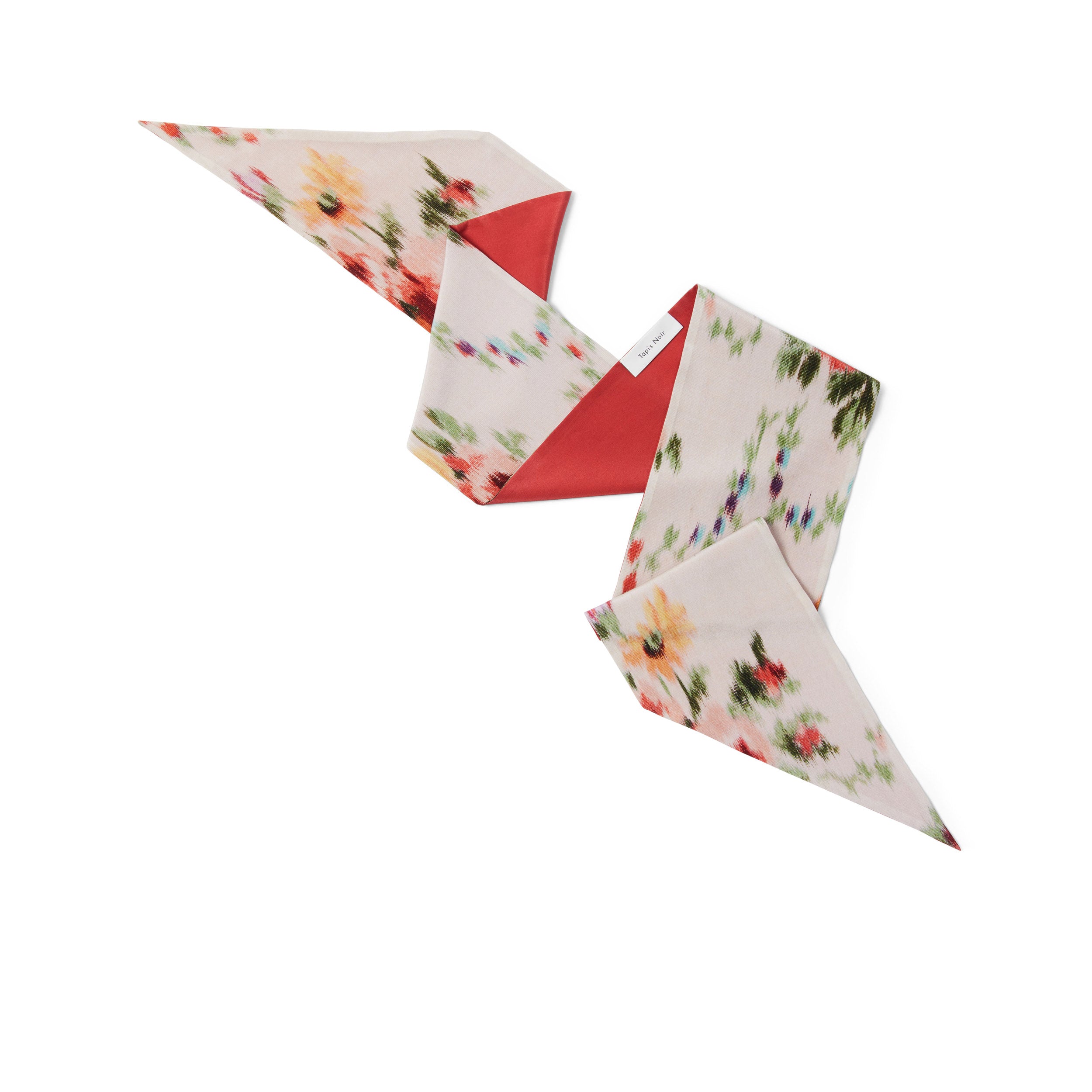Tapis Noir Slim White Flower Scarf Slim Multicolor
