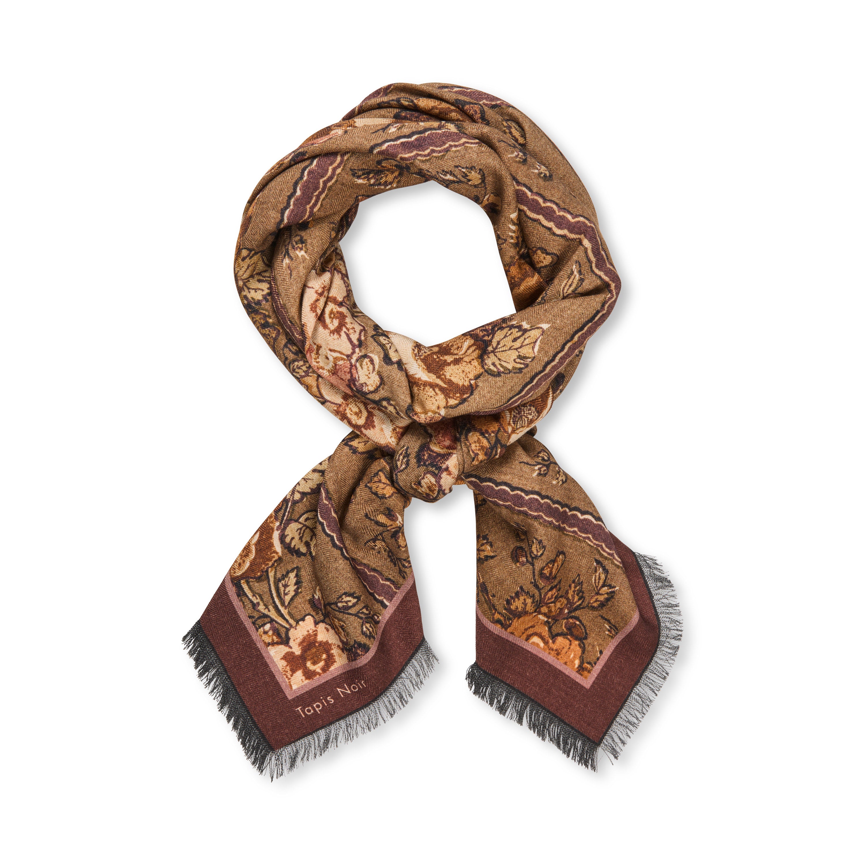 Tapis Noir Wool Large Gaia Scarf Wool Large Brown