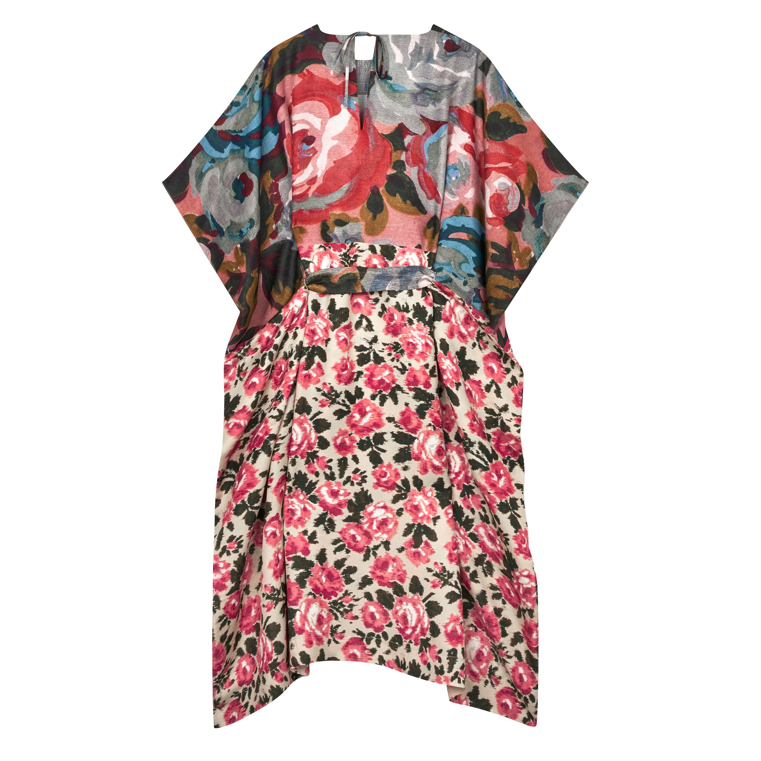 Tapis Noir Alexandra Silk Dress - Pink & Blue Dress Blue