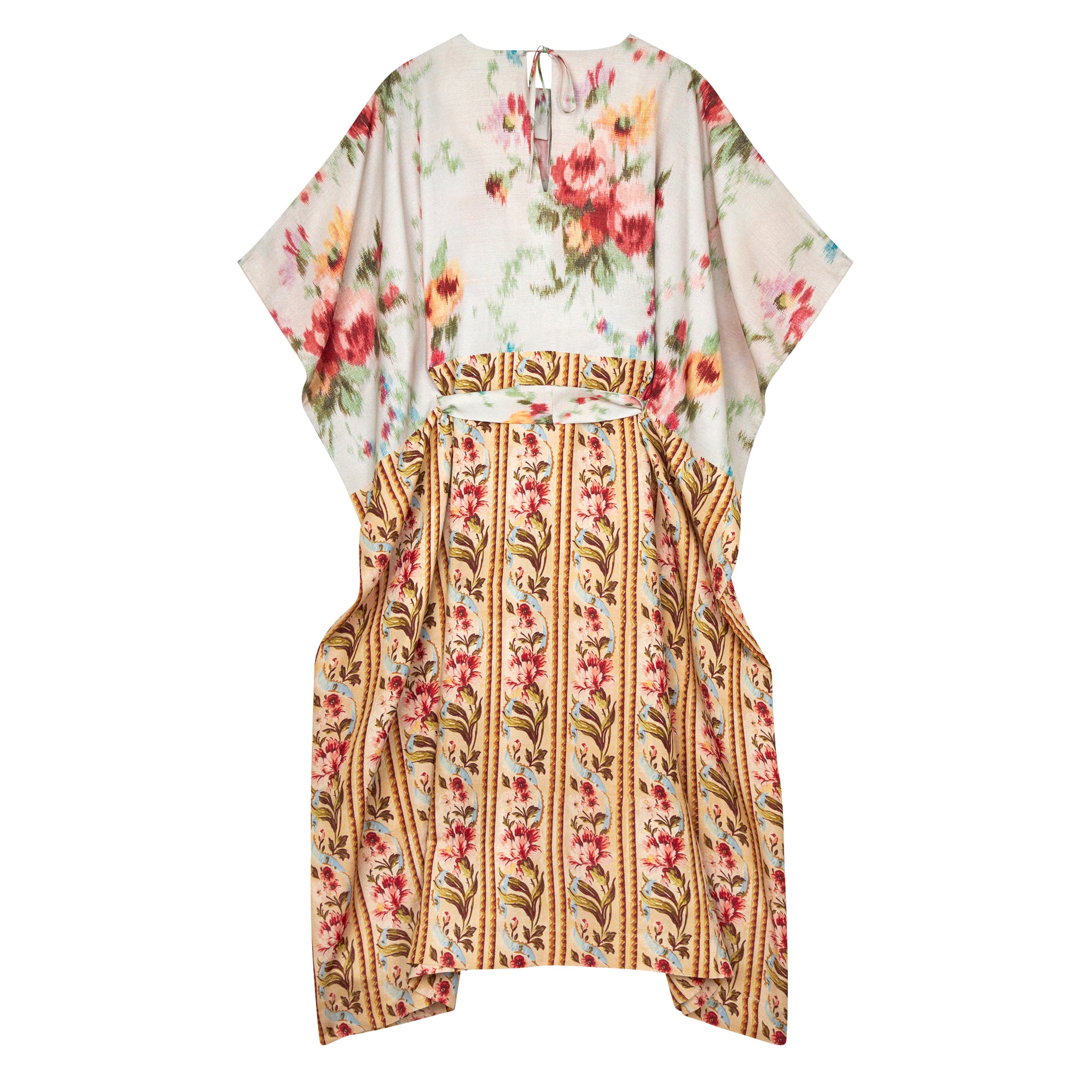 Tapis Noir Alexandra Silk Dress - White & Stripe Dress White