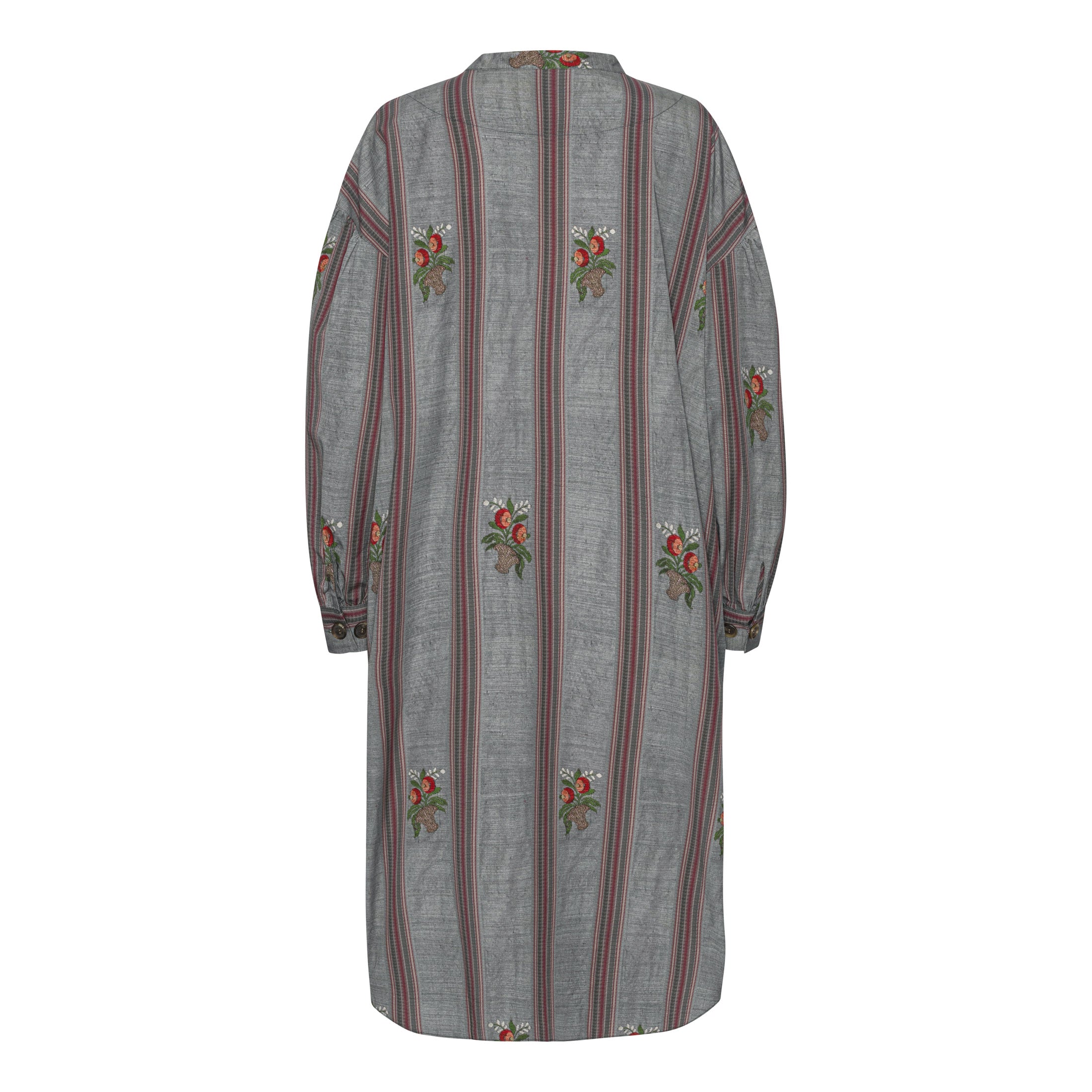 Tapis Noir Aya Long Sleeved Tunic Kaftan Grey