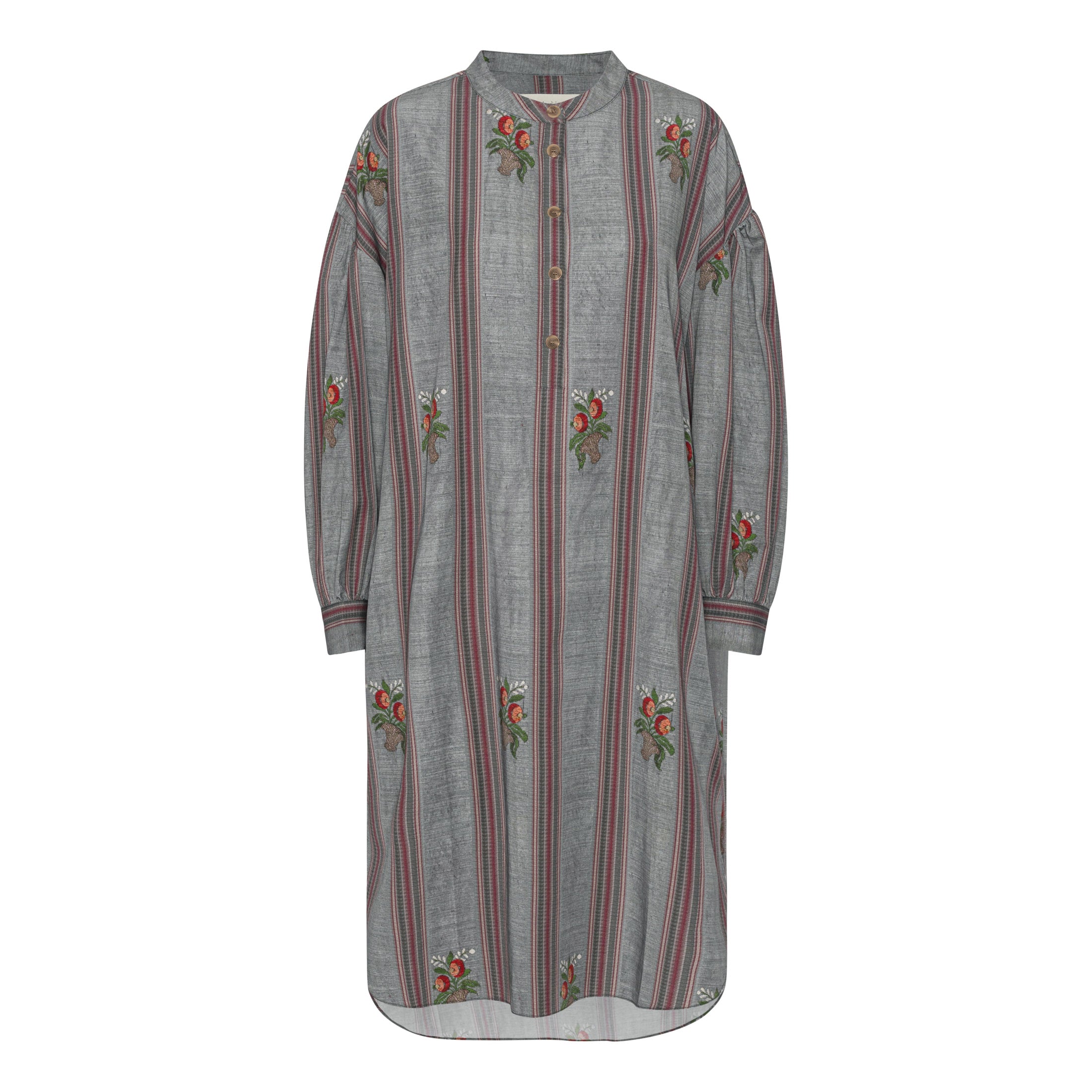 Tapis Noir Aya Long Sleeved Tunic Kaftan Grey