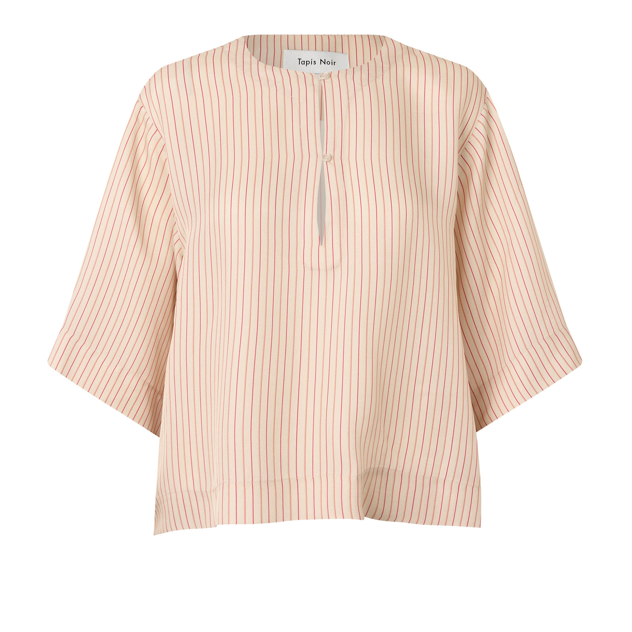 Tapis Noir Cali Silk Top - Pink Stripe Top Pink Stripe