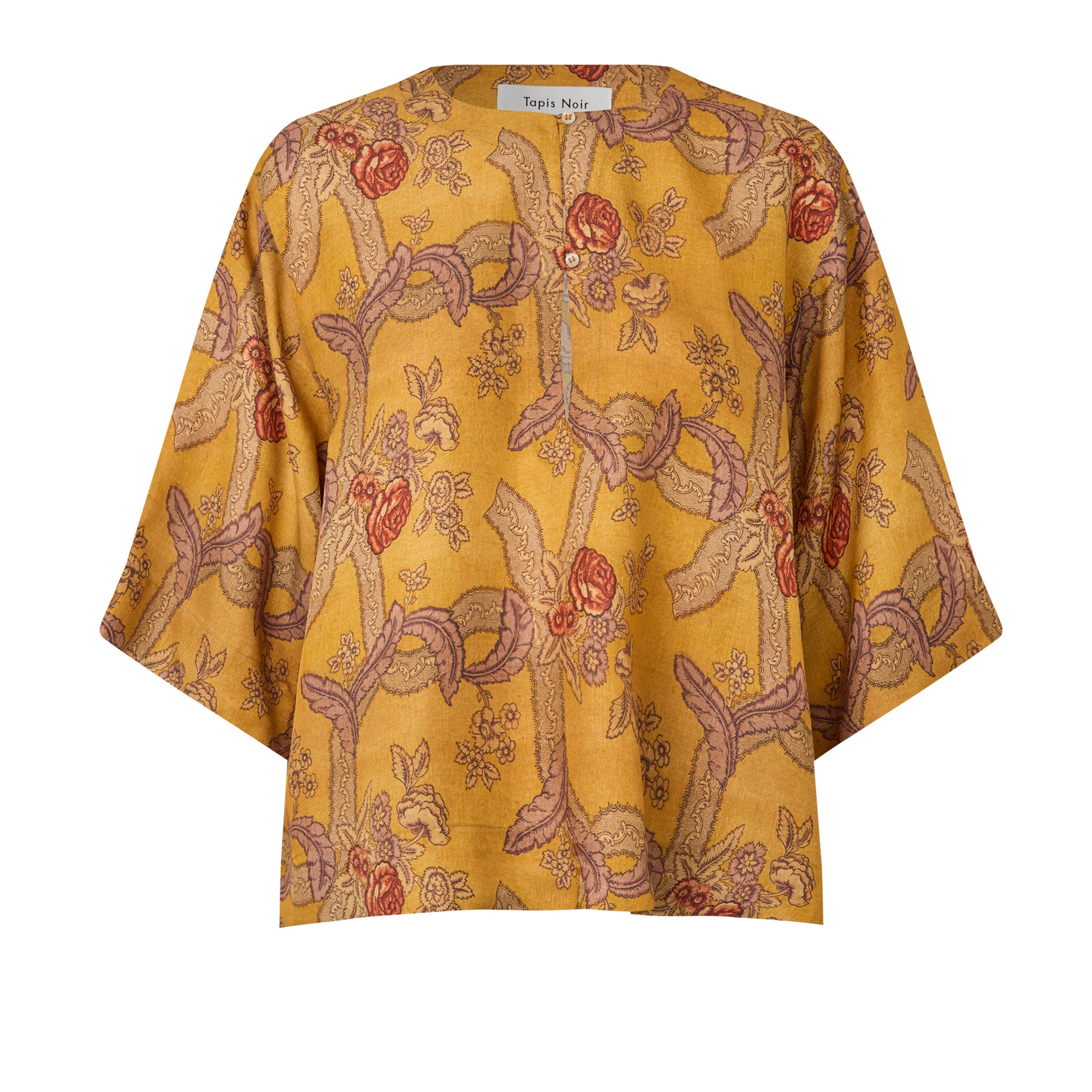 Tapis Noir Cali Silk Top - Yellow Top Yellow