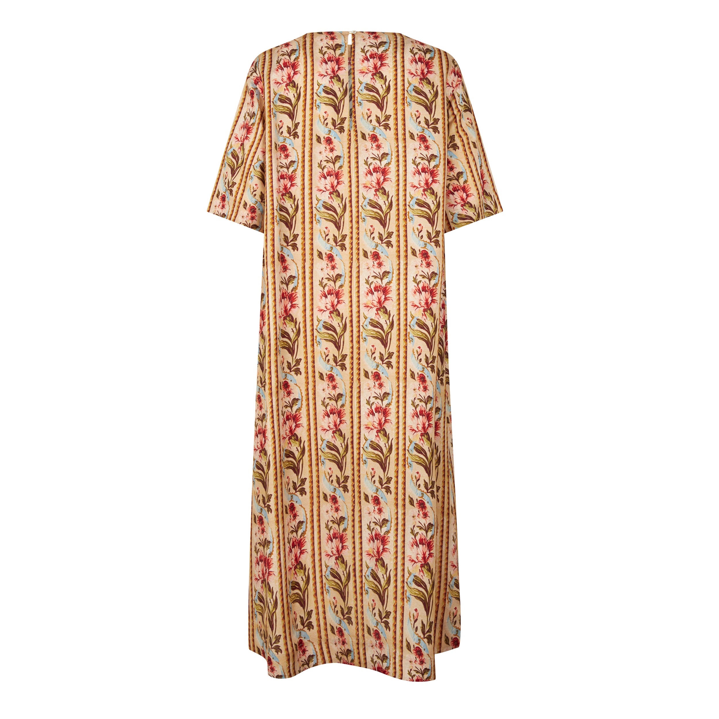 Tapis Noir Camille Silk Dress - Stripe Dress Gold