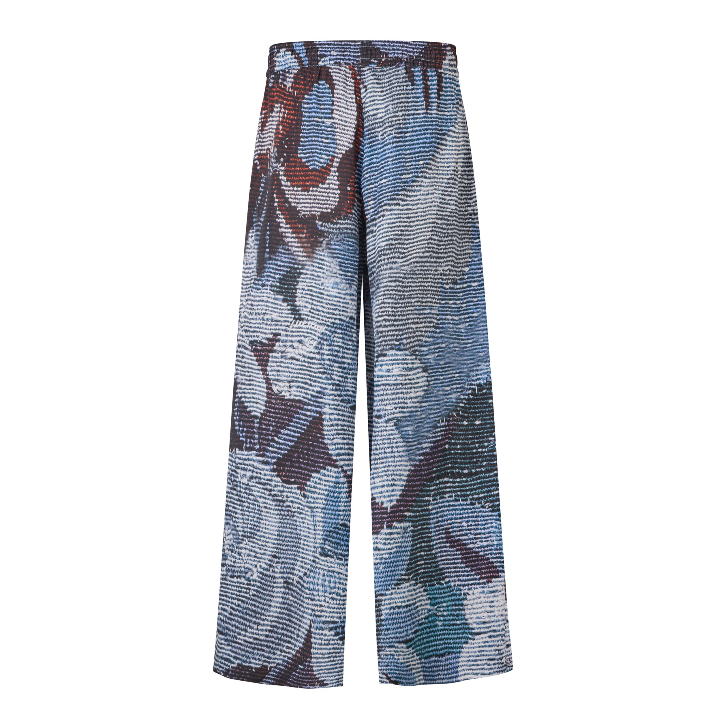 Tapis Noir Cara Silk Palazzo Pants - Blue Pants Blue