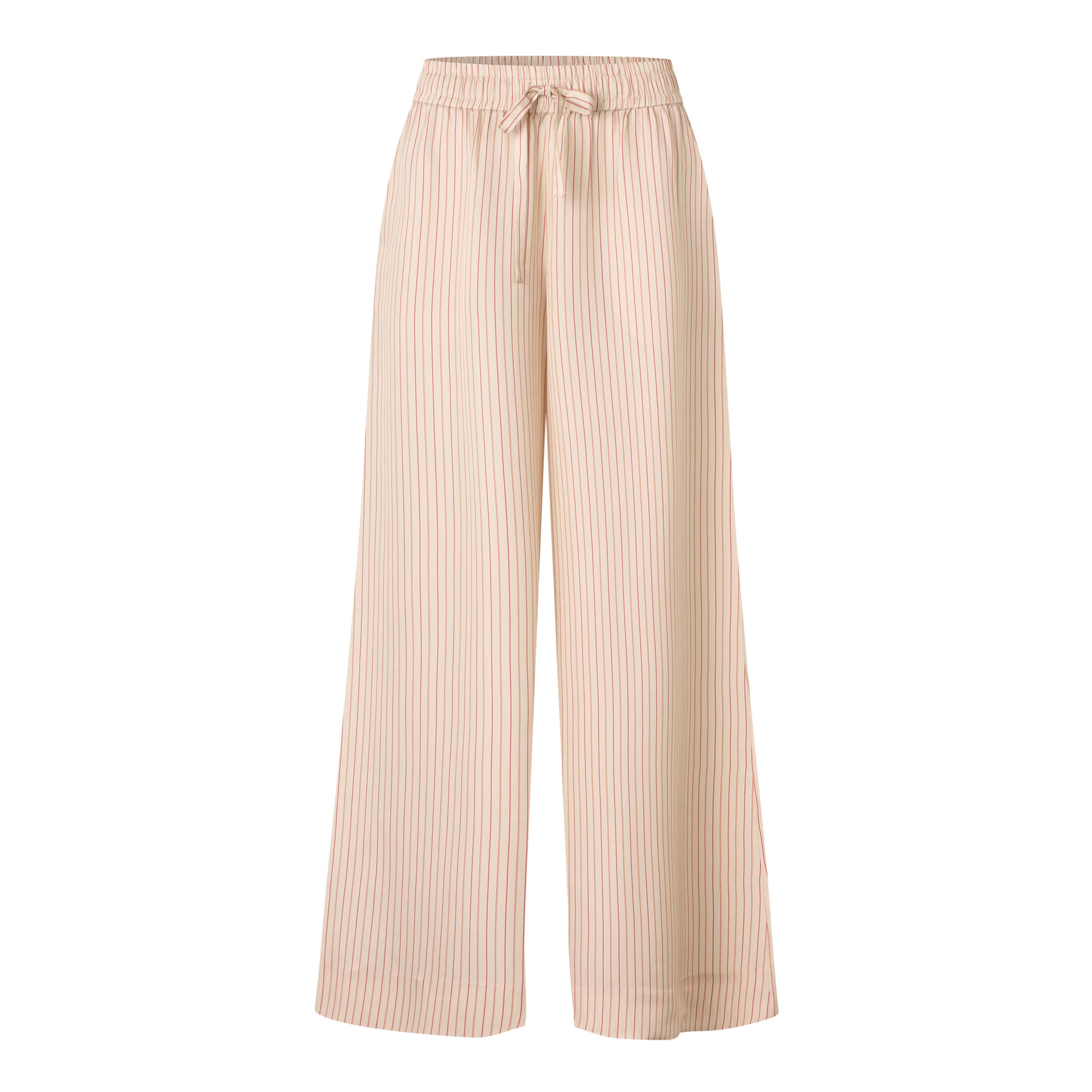 Tapis Noir Cara Silk Palazzo Pants - Pink Stripe Pants Pink Stripe