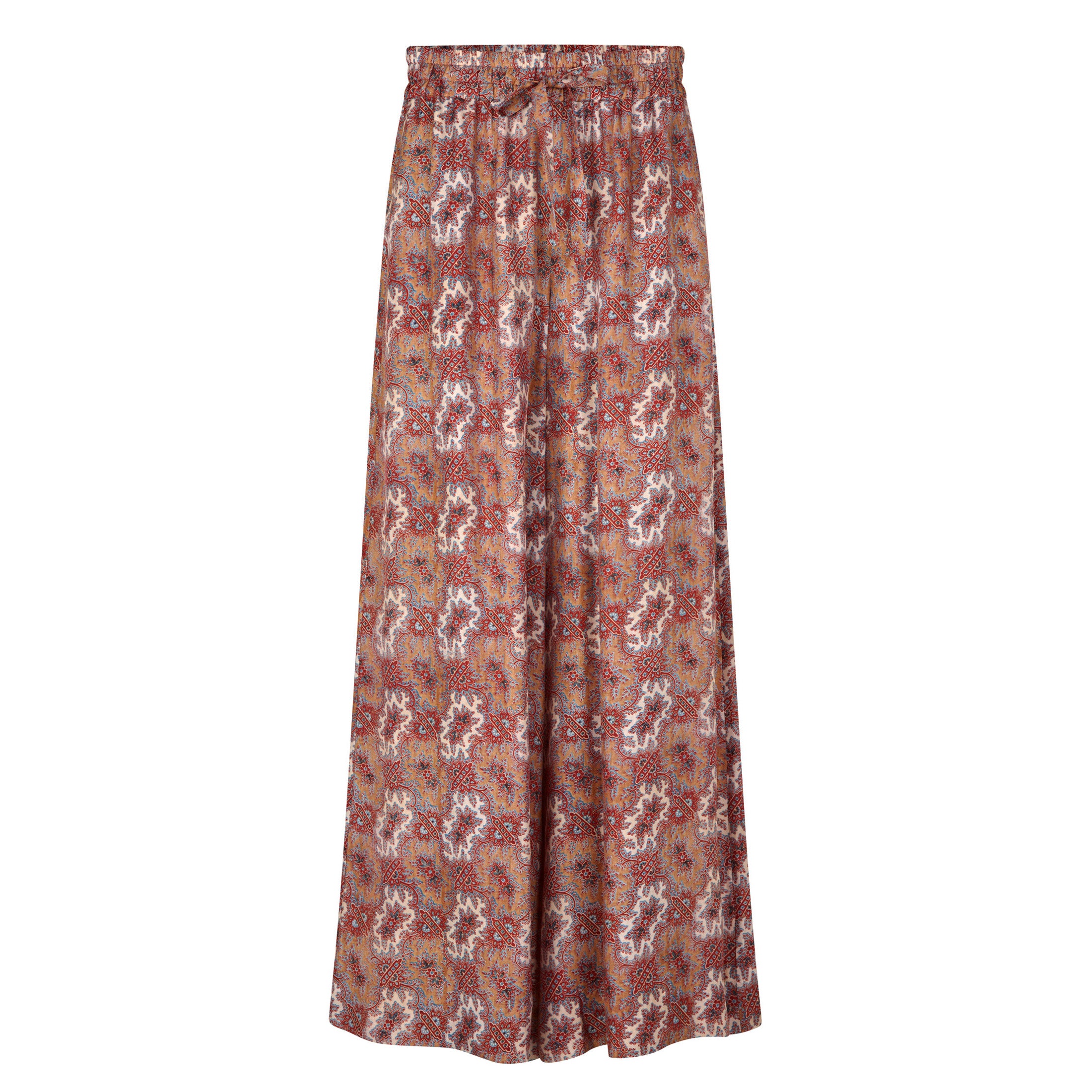 Tapis Noir Cara Silk Palazzo Pants - Red dream Pants Red