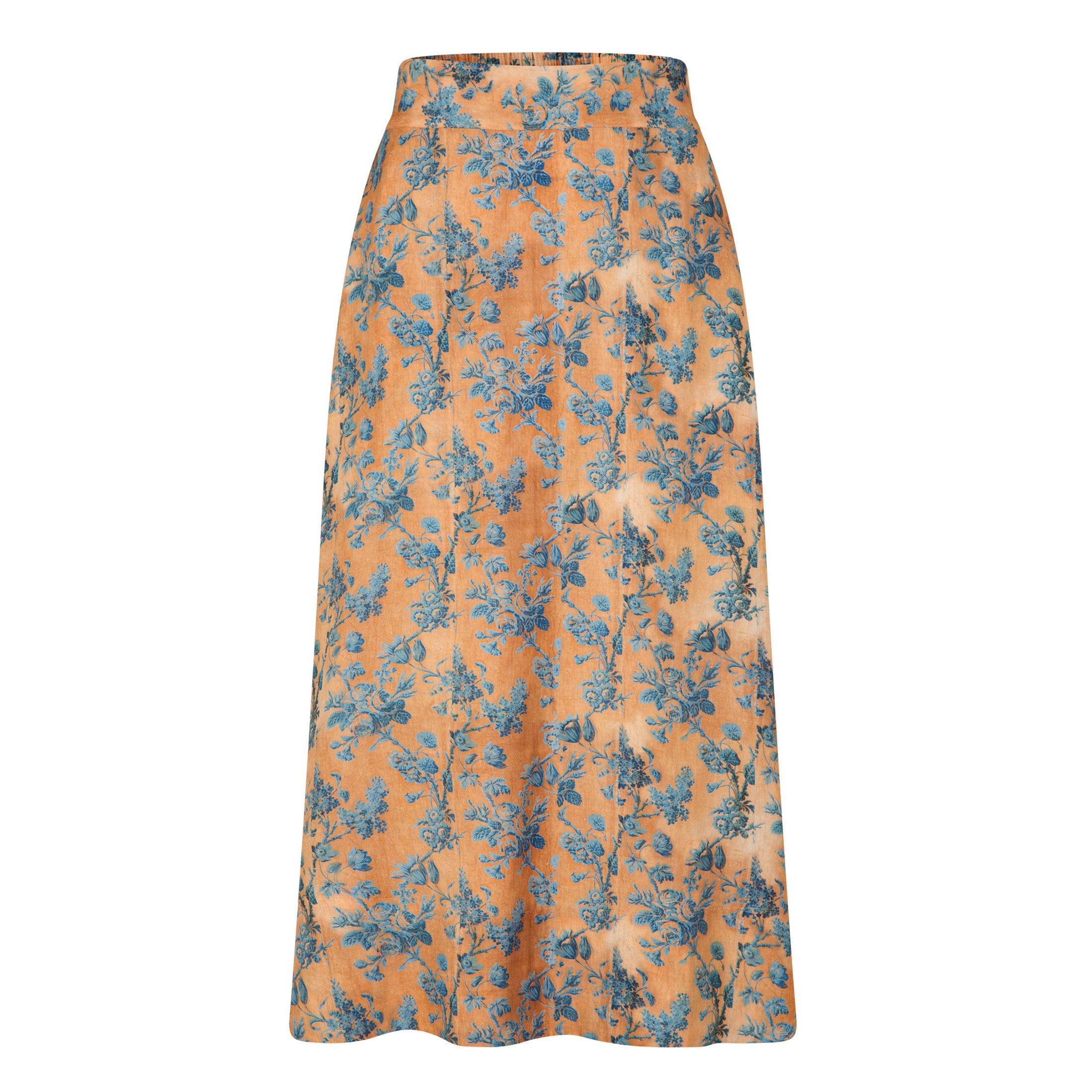 Tapis Noir Caroline Silk Skirt - Blue toile Skirt Blue
