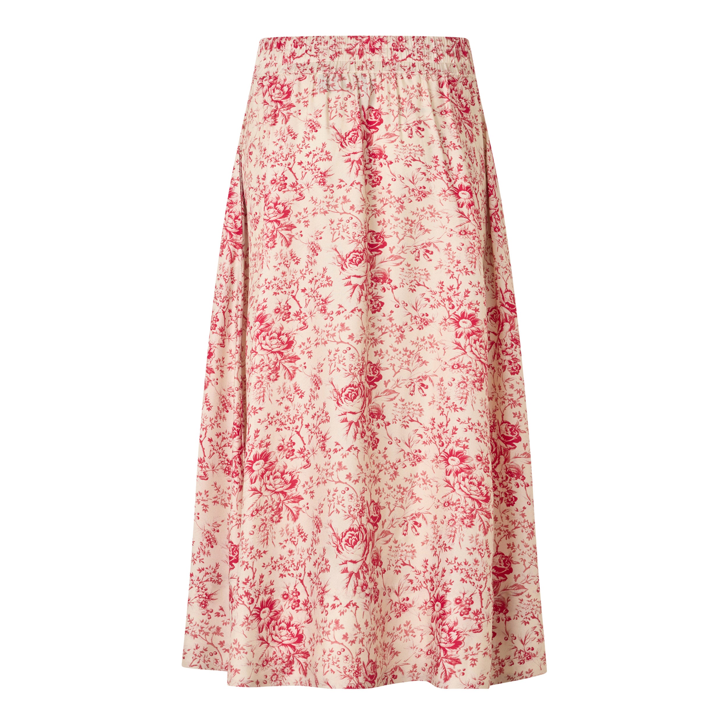 Tapis Noir Caroline Silk Skirt - Pink Skirt Red