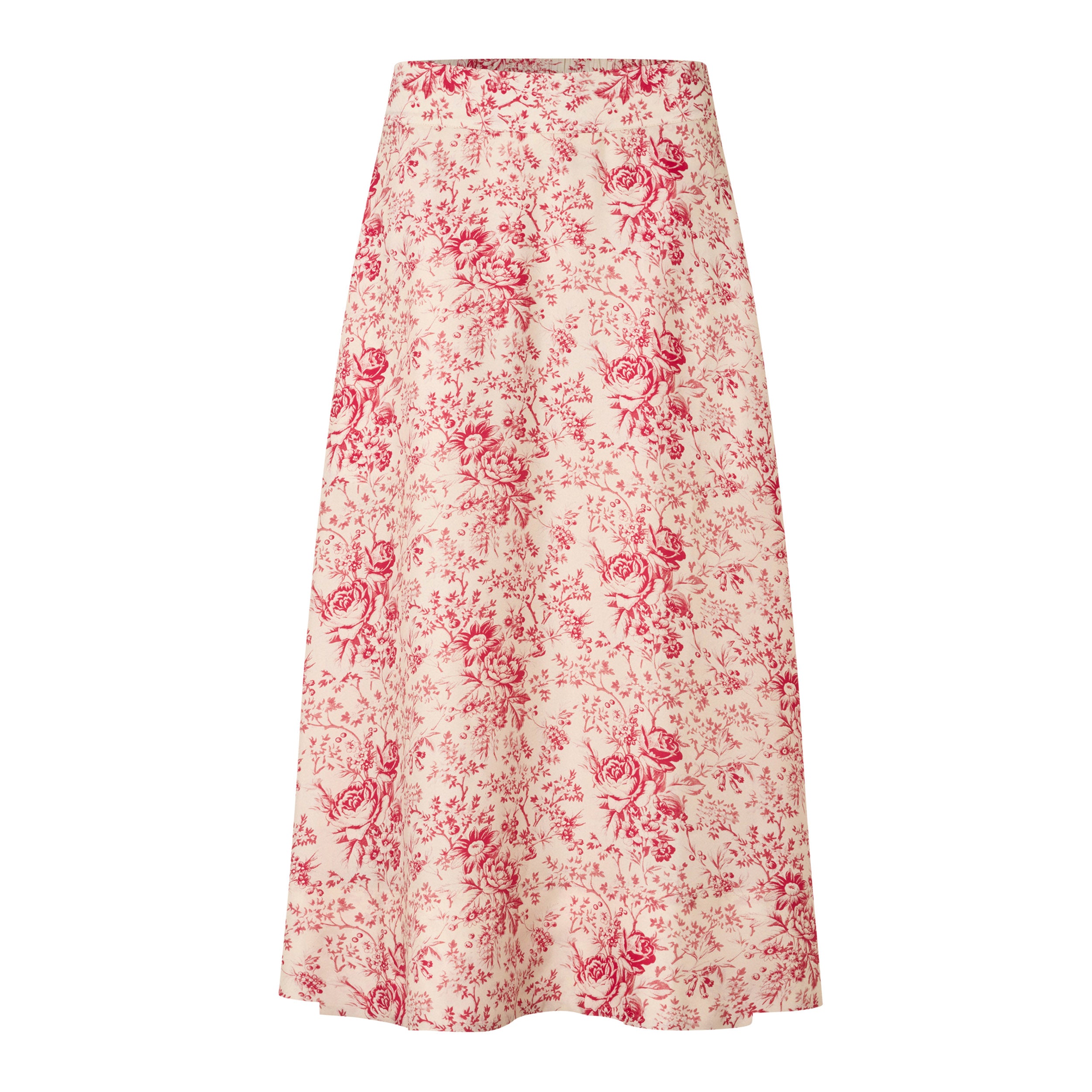 Tapis Noir Caroline Silk Skirt - Pink Skirt Red