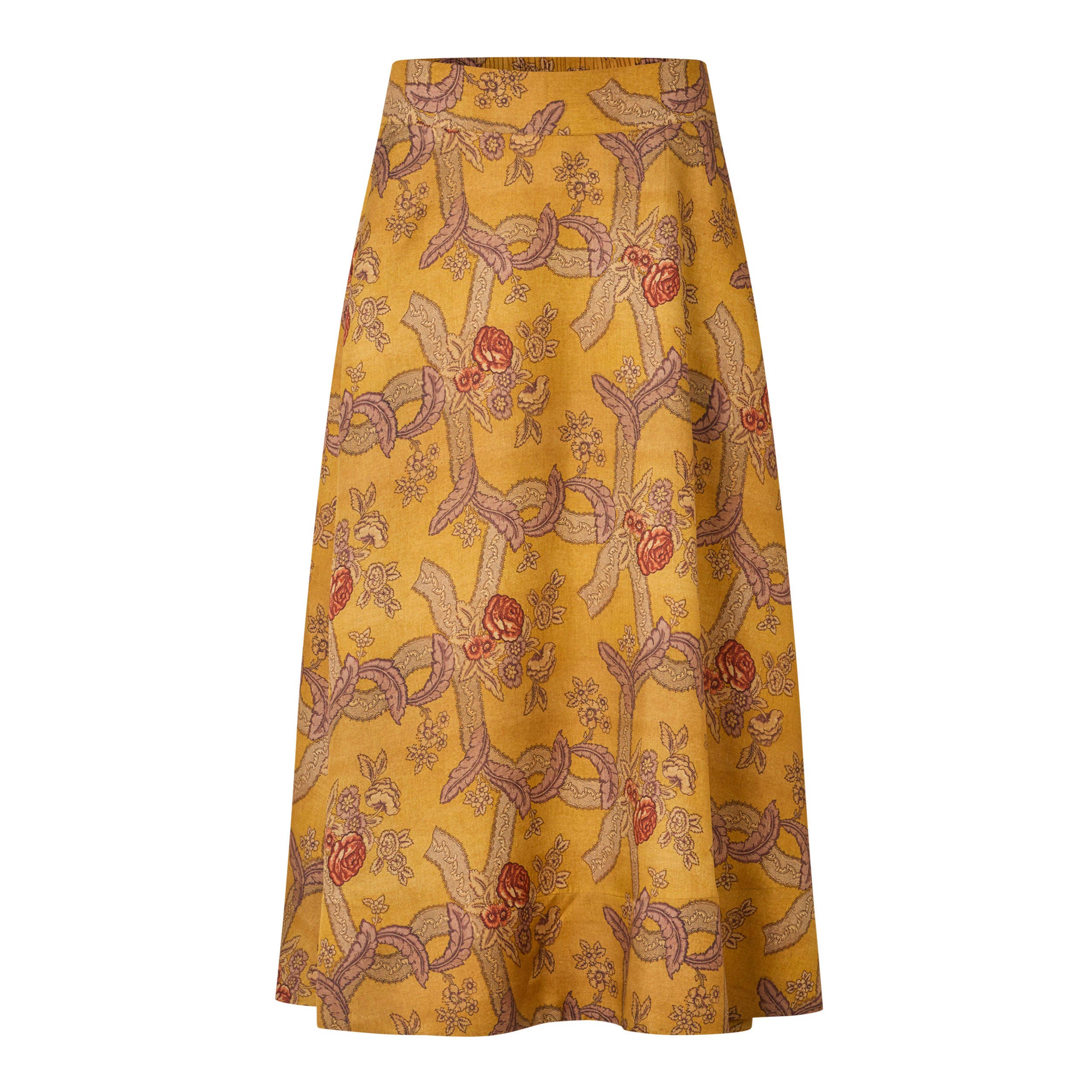 Tapis Noir Caroline Silk Skirt - Yellow Skirt Yellow