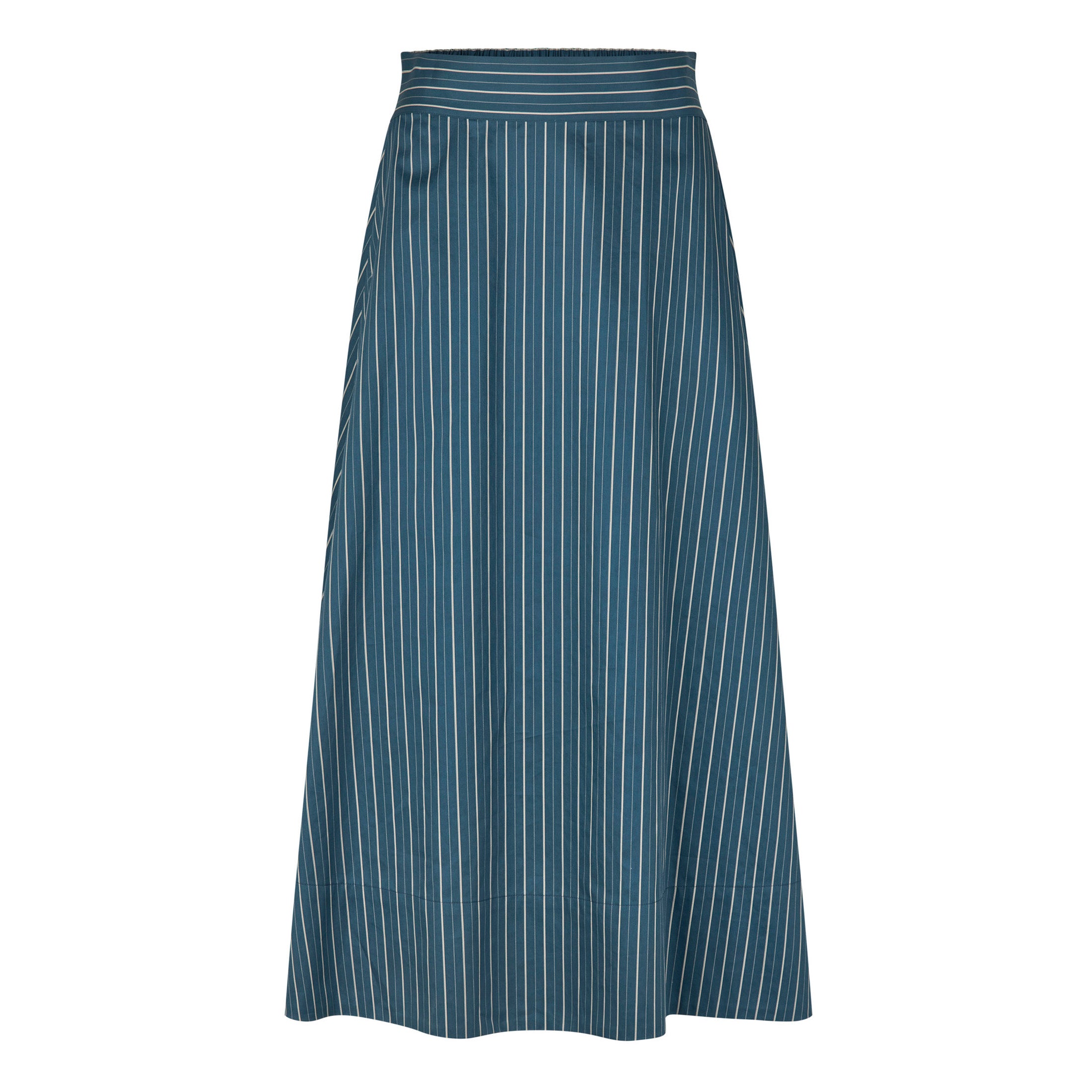 Tapis Noir Cate Cotton Skirt - Blue stripe Skirt Red