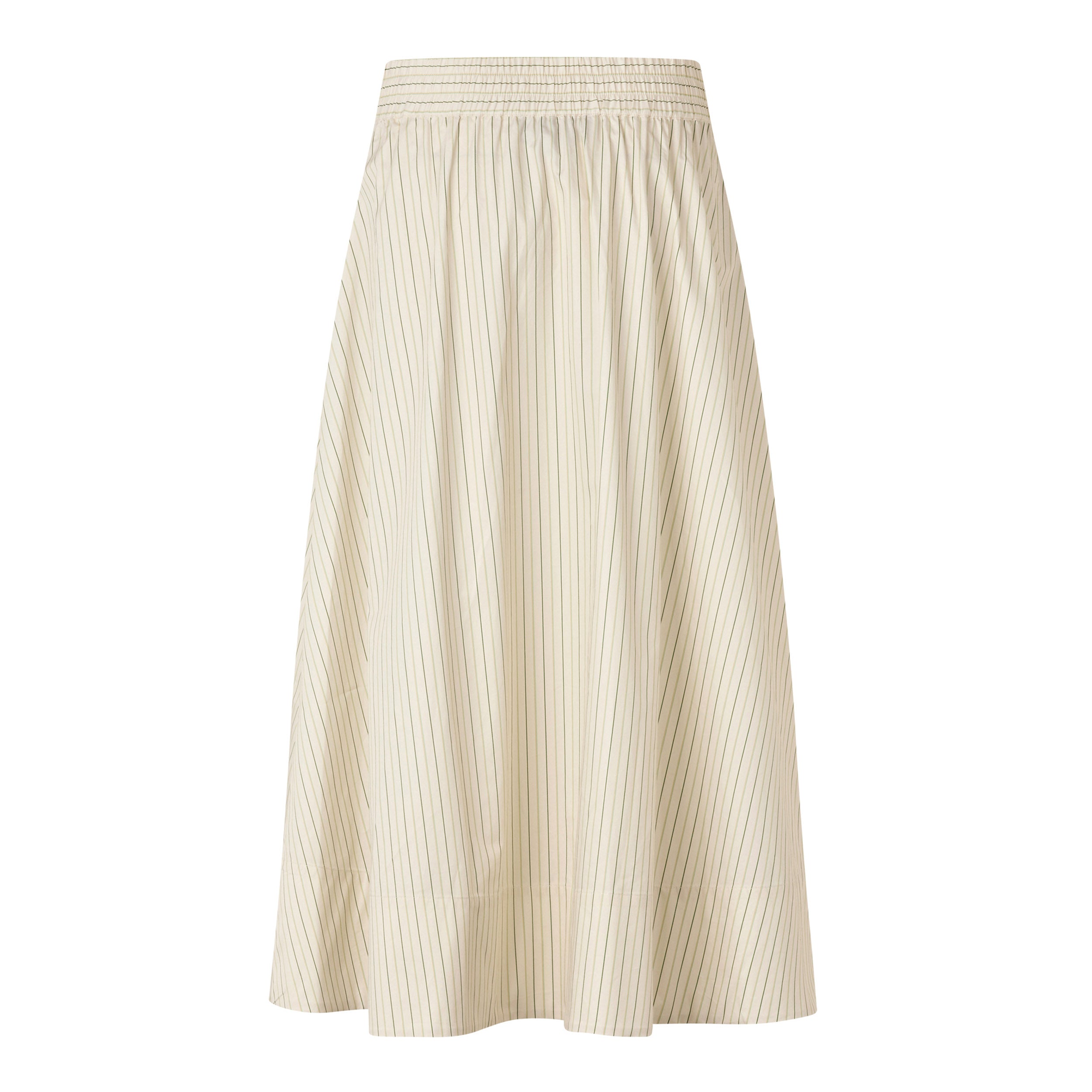 Tapis Noir Cate Cotton Skirt - Green Skirt Green Stripe