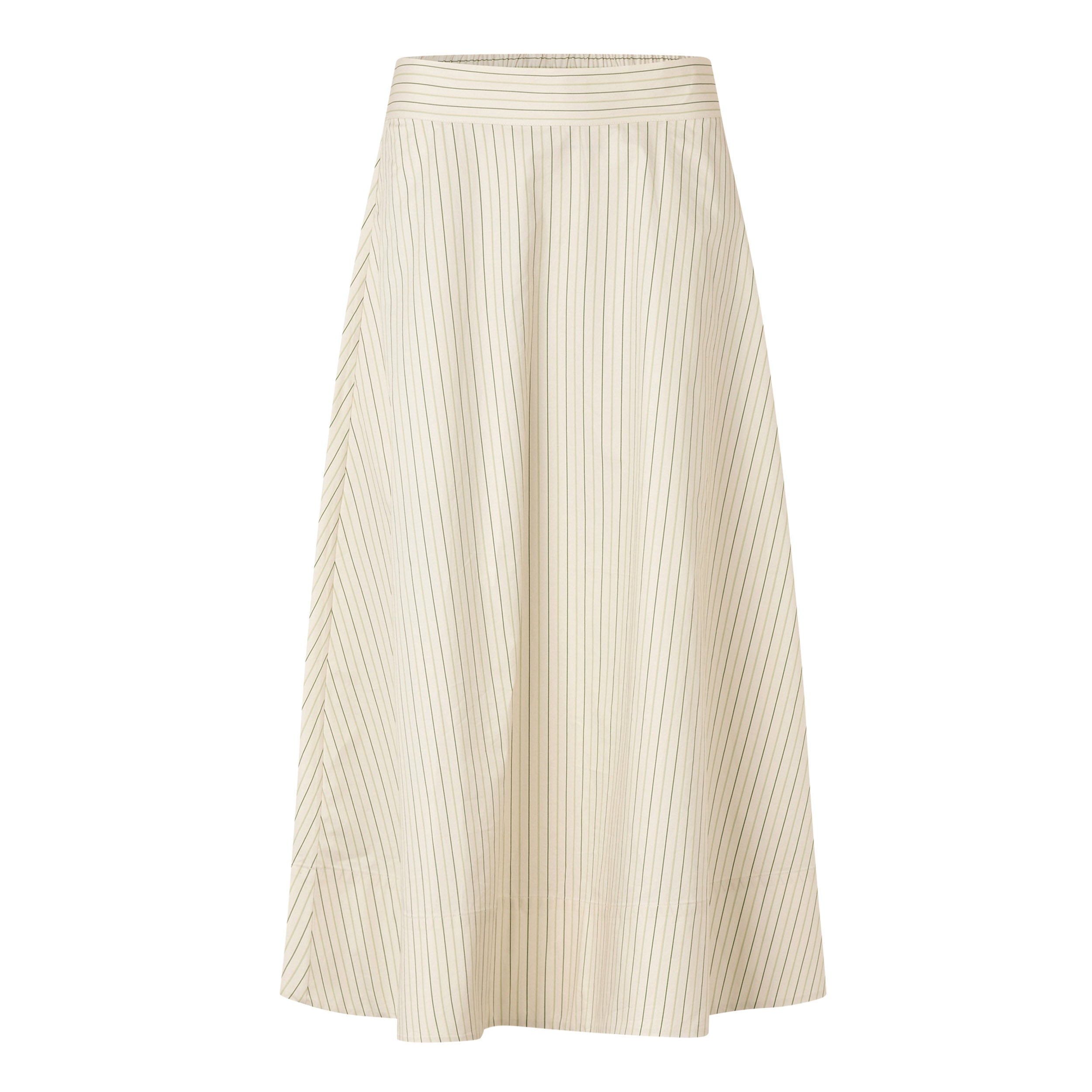 Tapis Noir Cate Cotton Skirt - Green Skirt Green Stripe