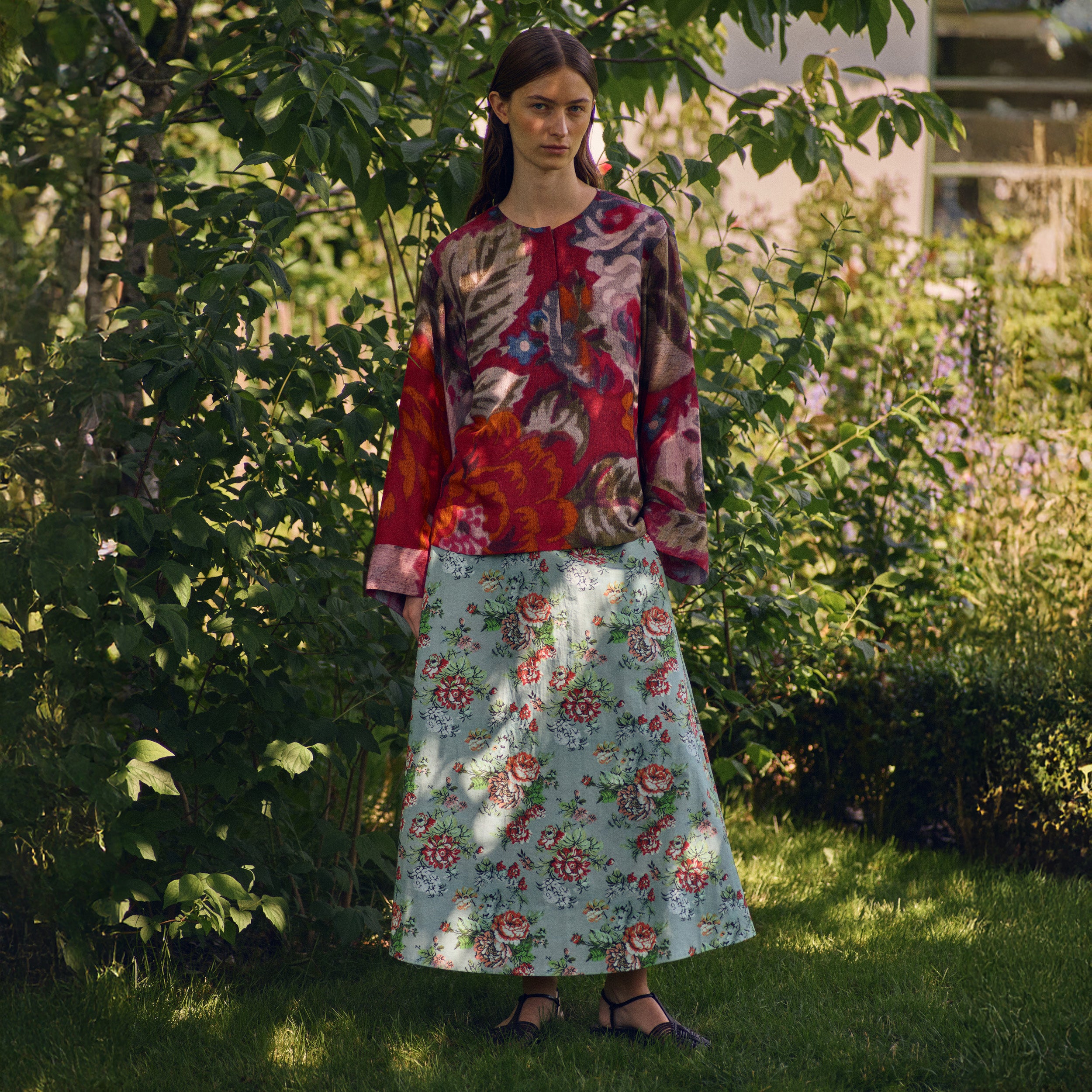 Tapis Noir Cate Cotton Skirt - Green Skirt Green