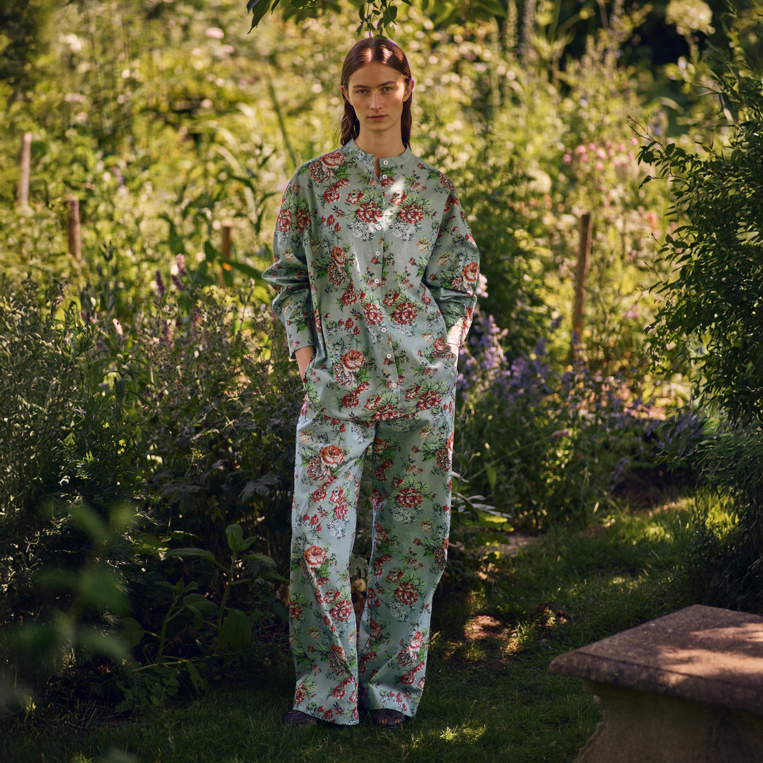 Tapis Noir Catrin Cotton Pants - Green Pants Green