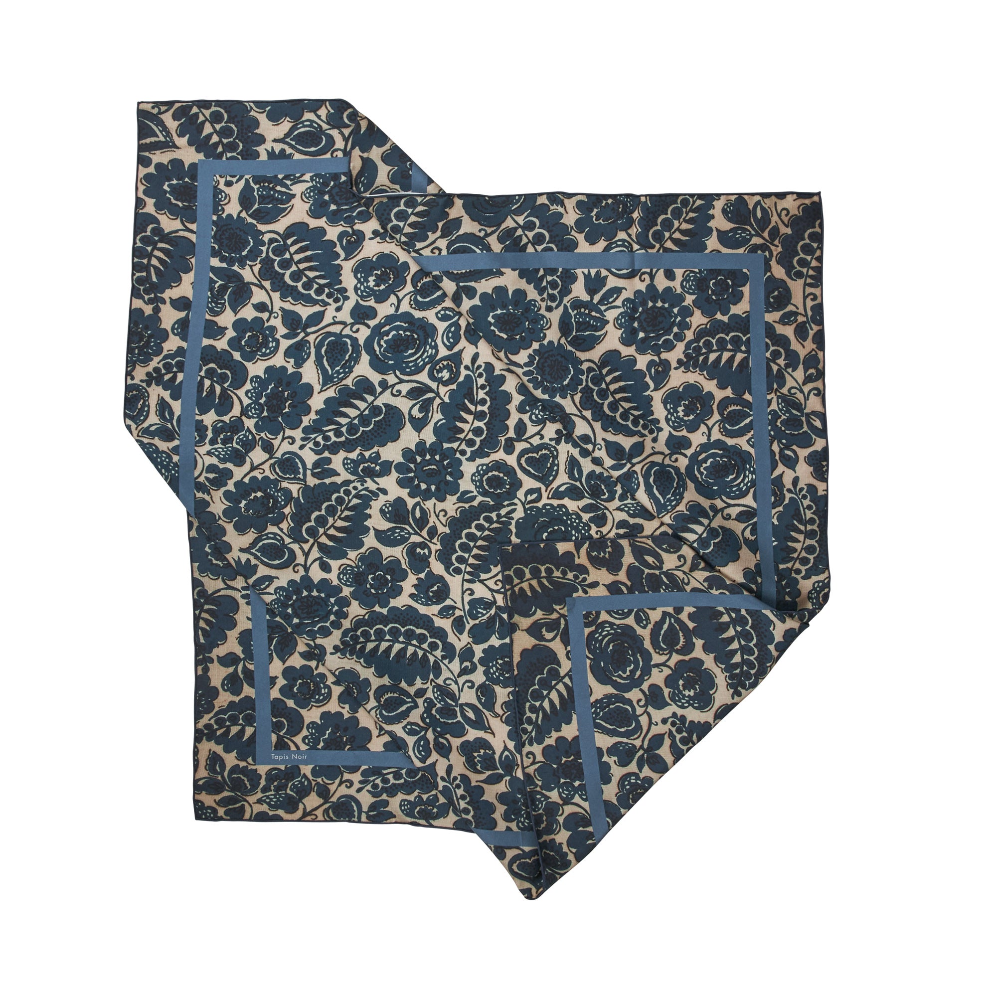 Tapis Noir Classical Blue Flower Scarf Classical Blue