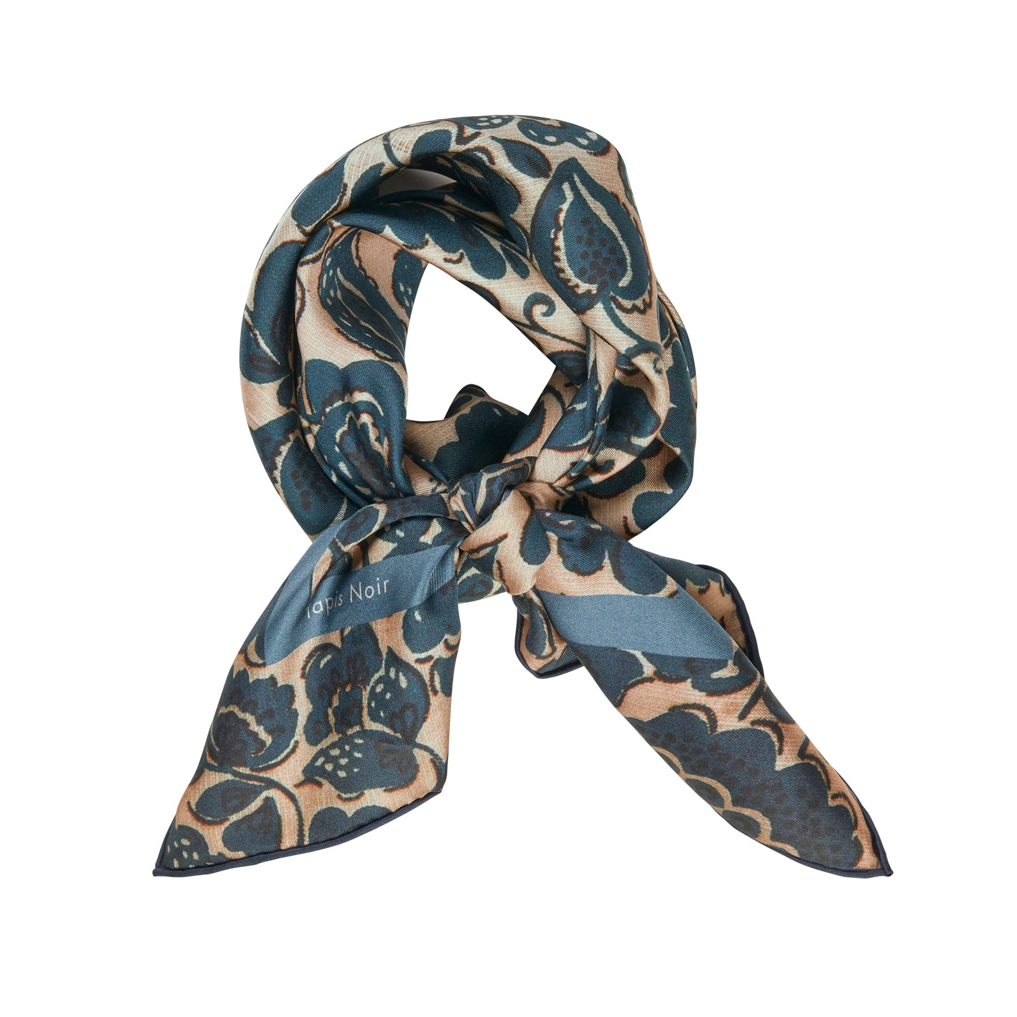 Tapis Noir Classical Blue Flower Scarf Classical Blue