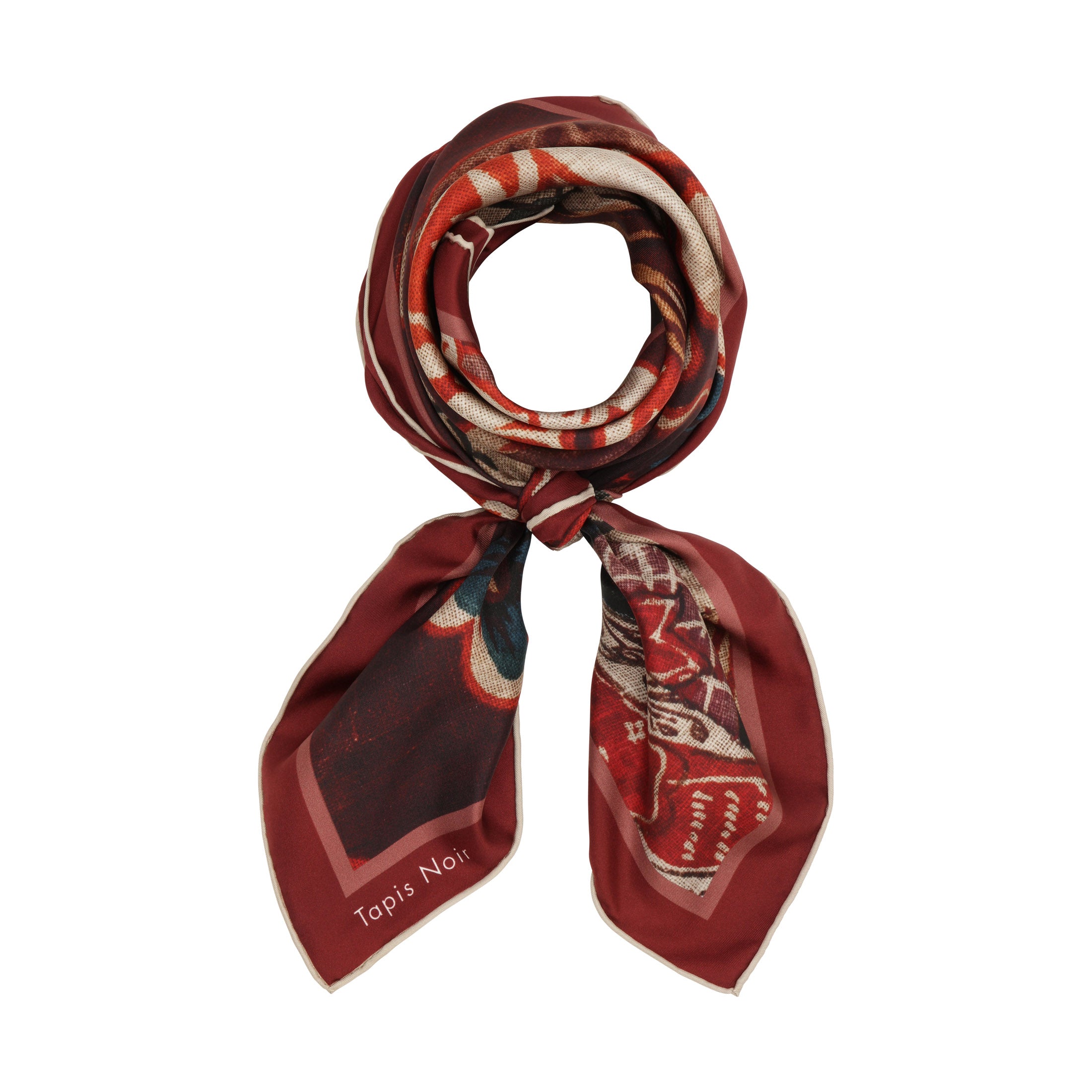 Tapis Noir Classical Dark Bloom Scarf Classical Bordeaux