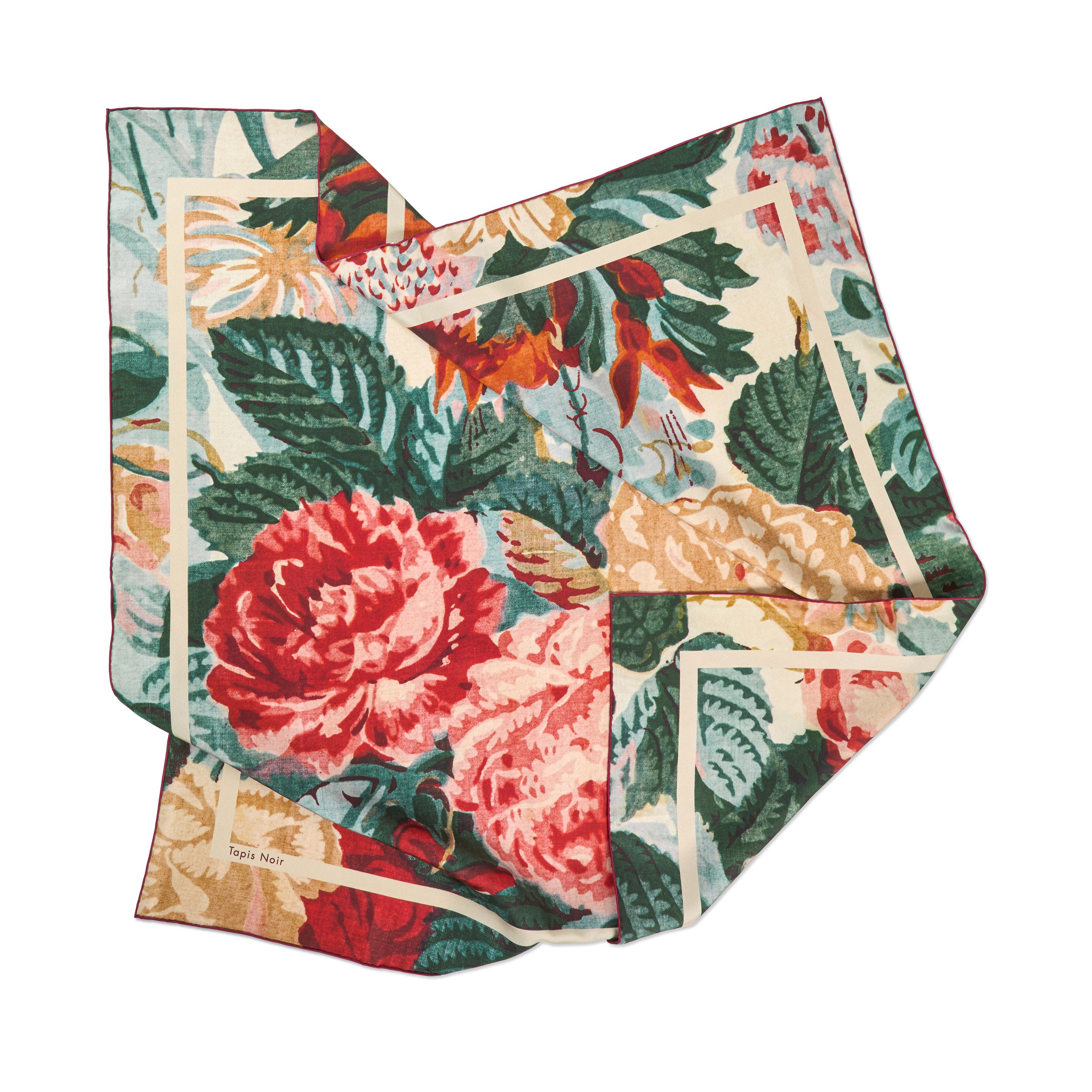 Tapis Noir Classical Multicolor Flower Scarf Classical Multicolor