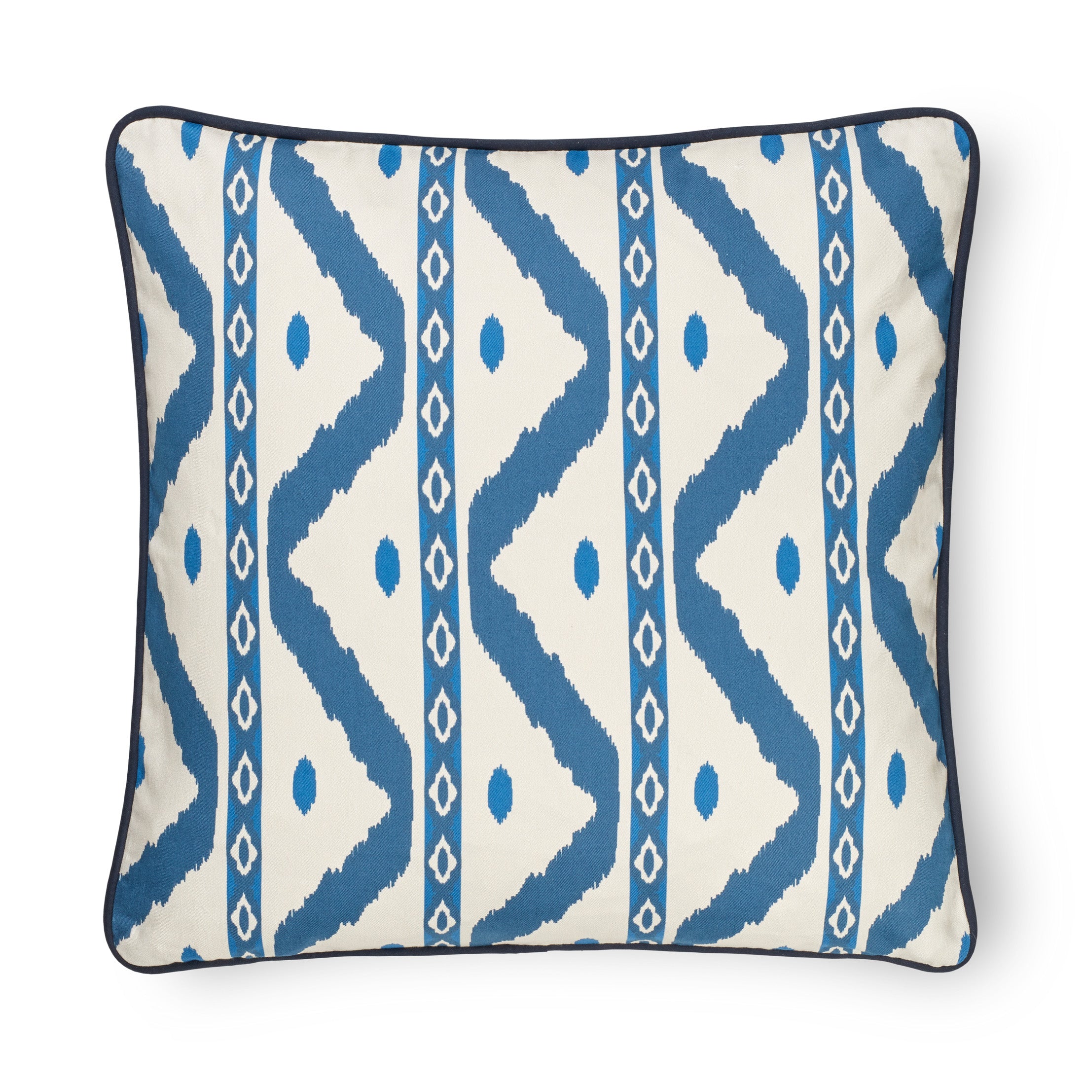 Tapis Noir Cushion Blue Wave Cushion Beige