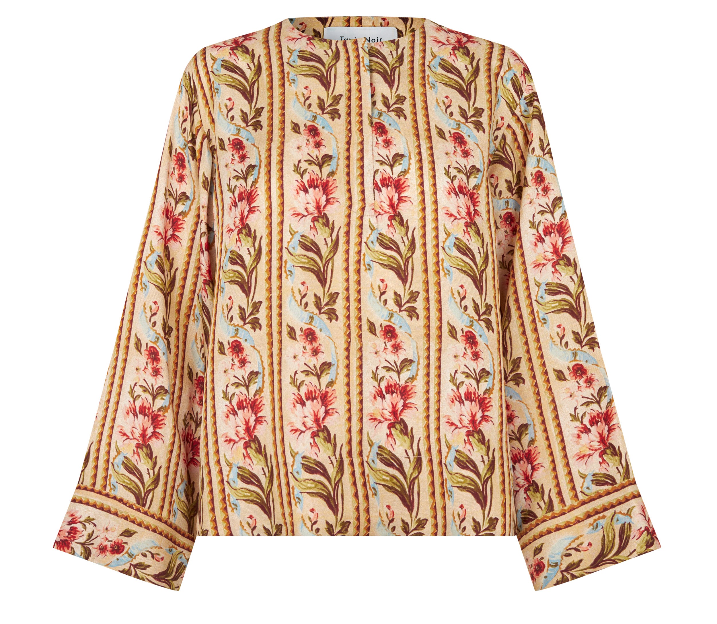 Tapis Noir Danielle Silk Top - Stripe Top Gold