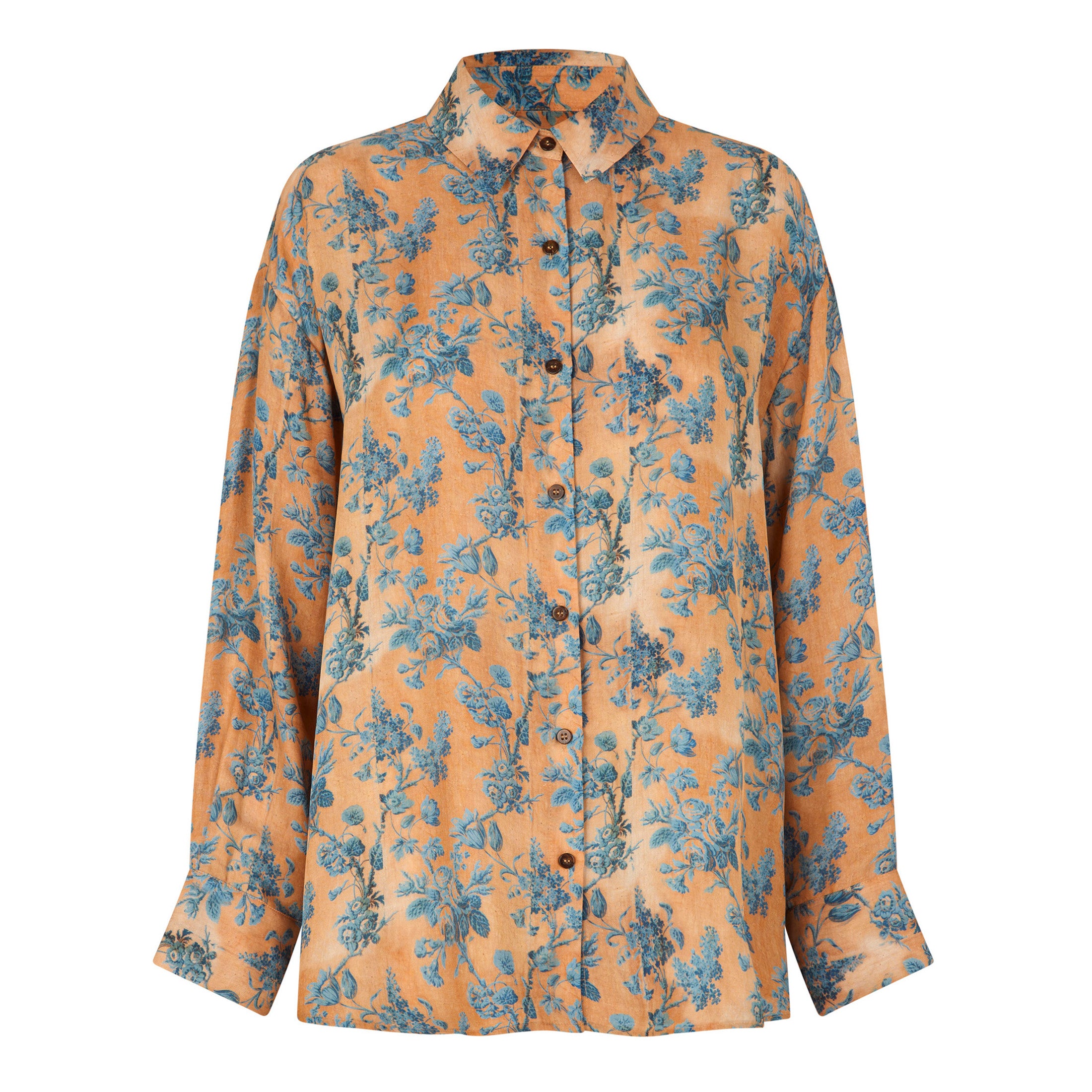 Tapis Noir Darla Silk Shirt - Blue toile Shirt Blue